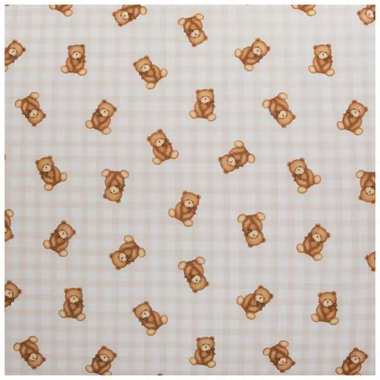 Beige Teddy Gingham Ruffle Nursing Pillow Cover