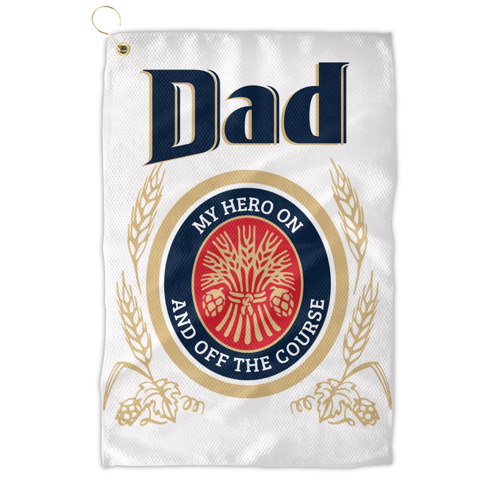 Golf Gift for Dad - Beer Themed Golf Towel Gift for Dad