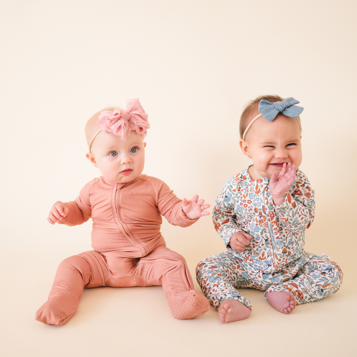Bamboo 2-Way Convertible Zip Romper - Pink Bow (0-24m)