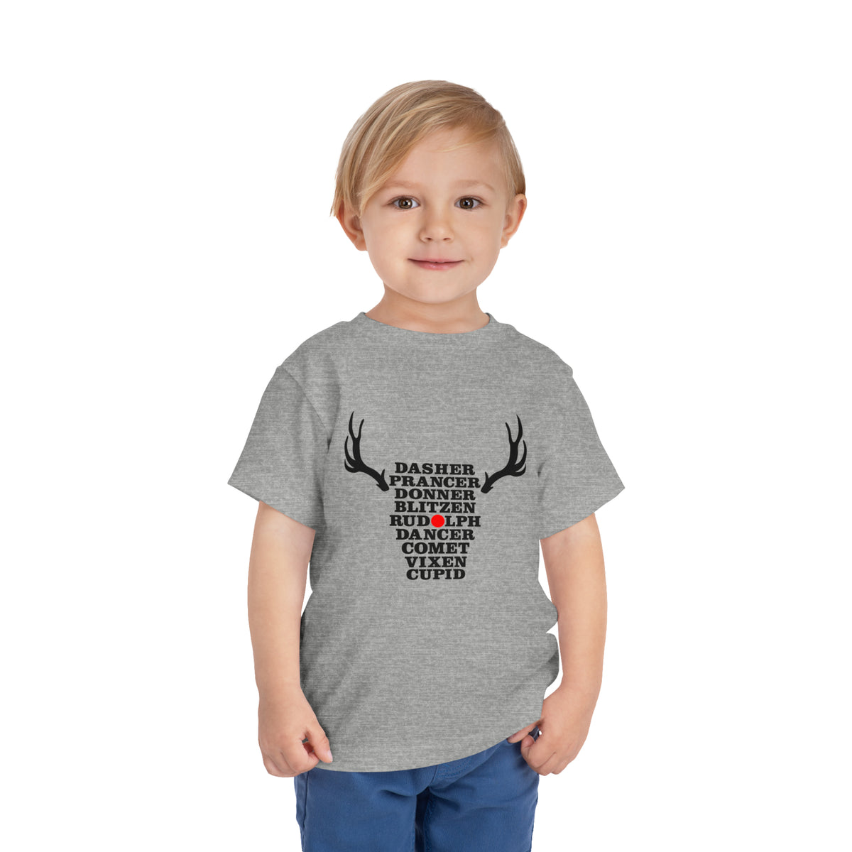 Toddler Christmas Shirt - Names of the Reindeers Christmas Shirt - Holiday Natural Infant, Toddler & Youth Tee - Gathering Littles