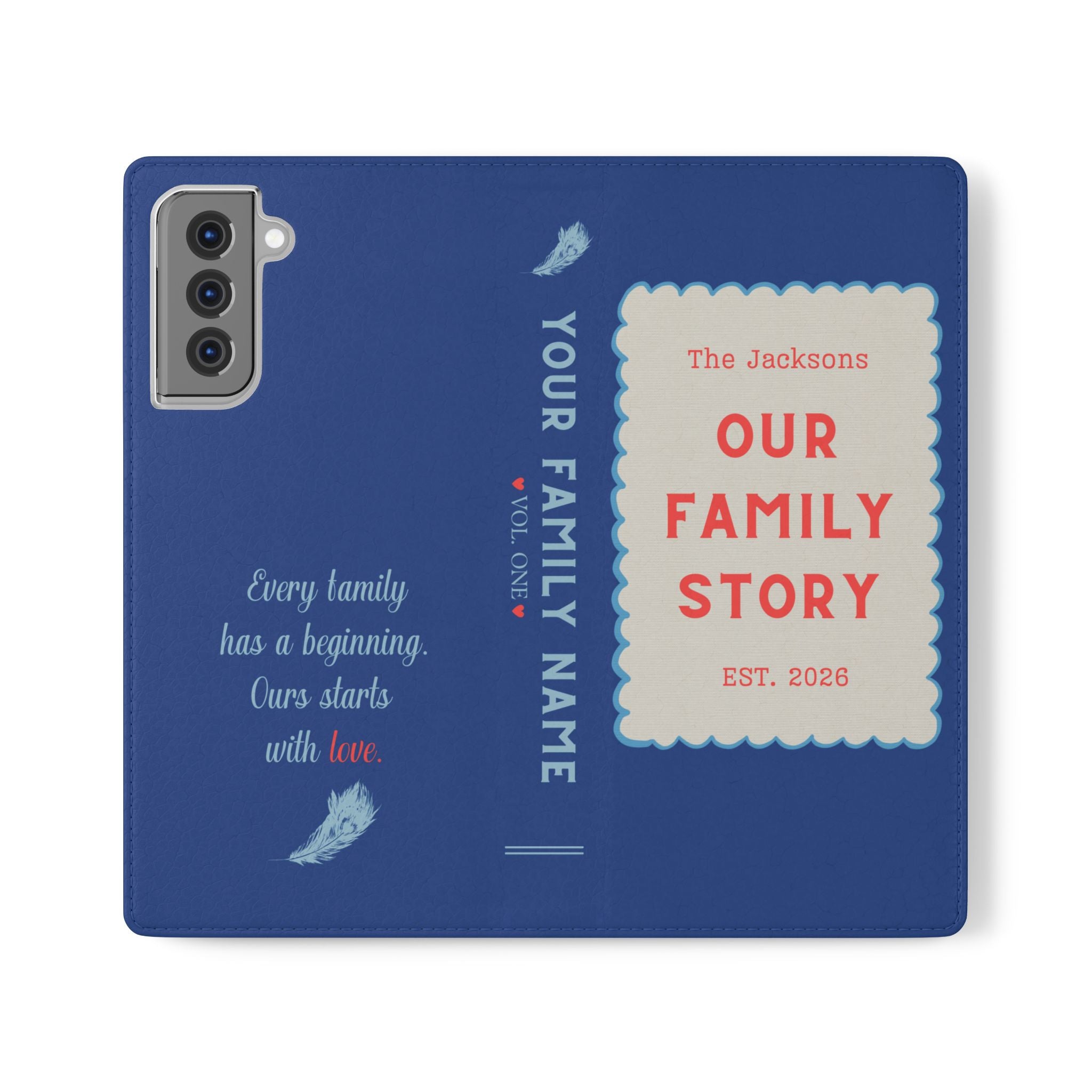 Custom "Our Family Story" Book Phone Case
