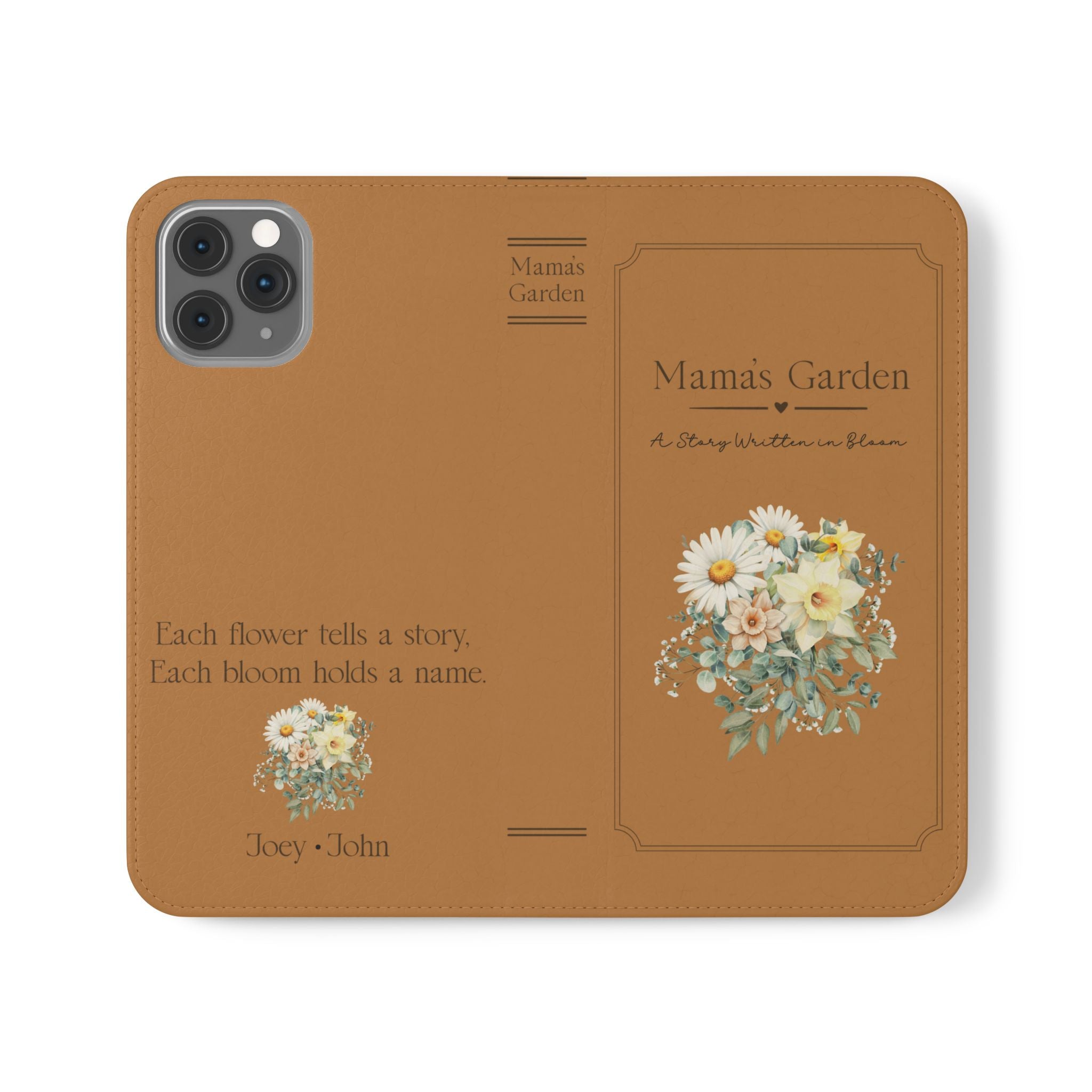 Custom "Mamas Garden" Birth Flower Book Phone Case