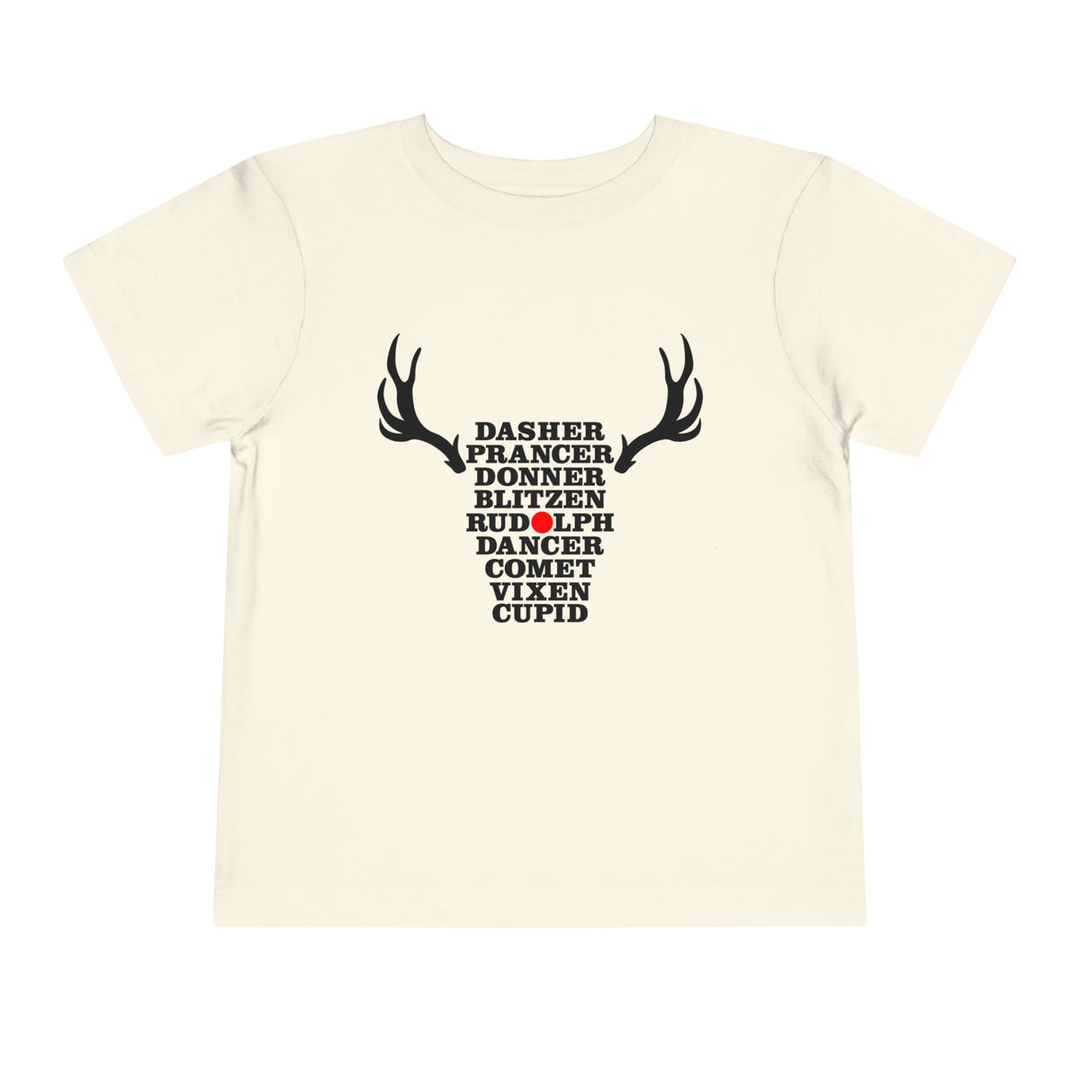 Toddler Christmas Shirt - Names of the Reindeers Christmas Shirt - Holiday Natural Infant, Toddler & Youth Tee - Gathering Littles