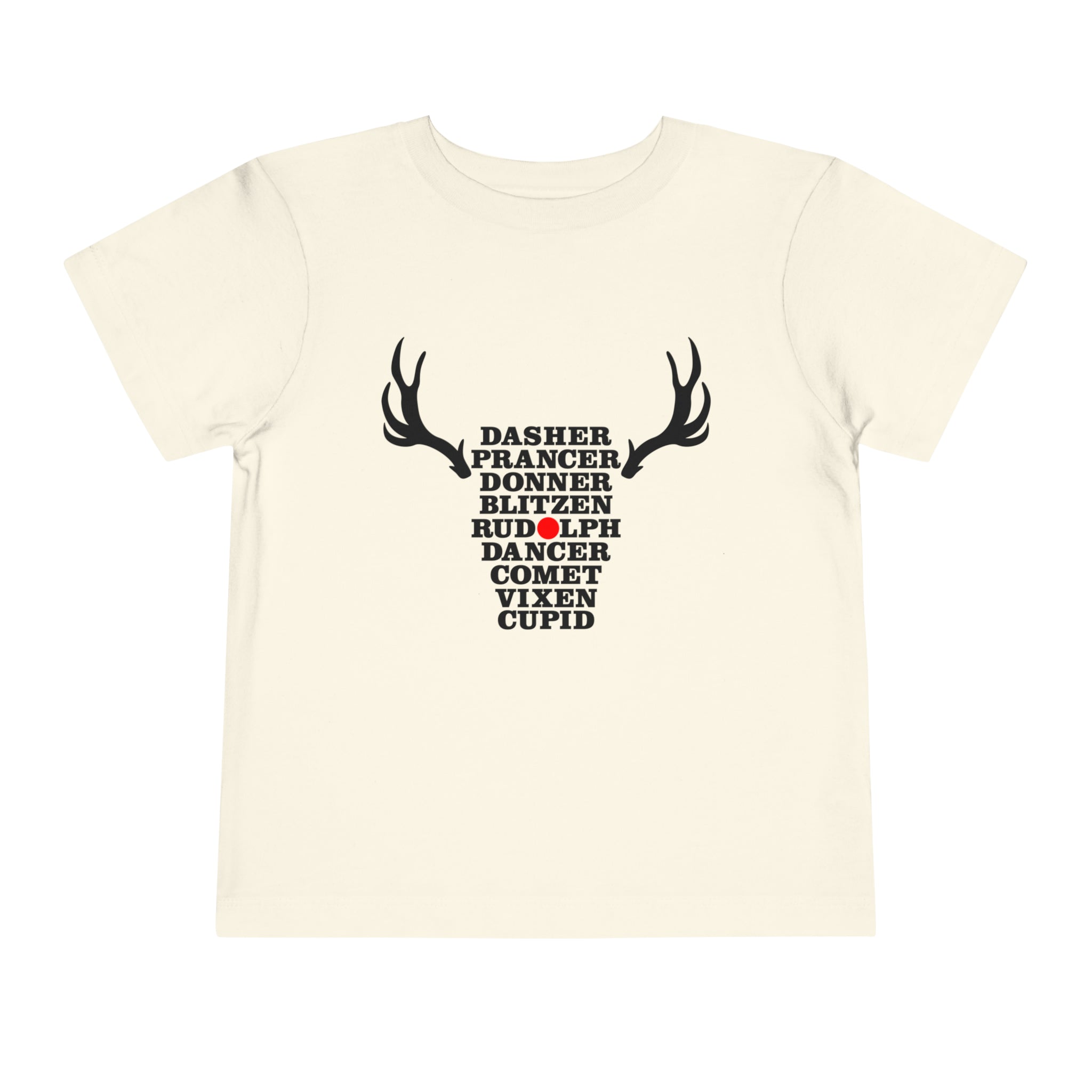 Toddler Christmas Shirt - Names of the Reindeers Christmas Shirt - Holiday Natural Infant, Toddler & Youth Tee - Gathering Littles
