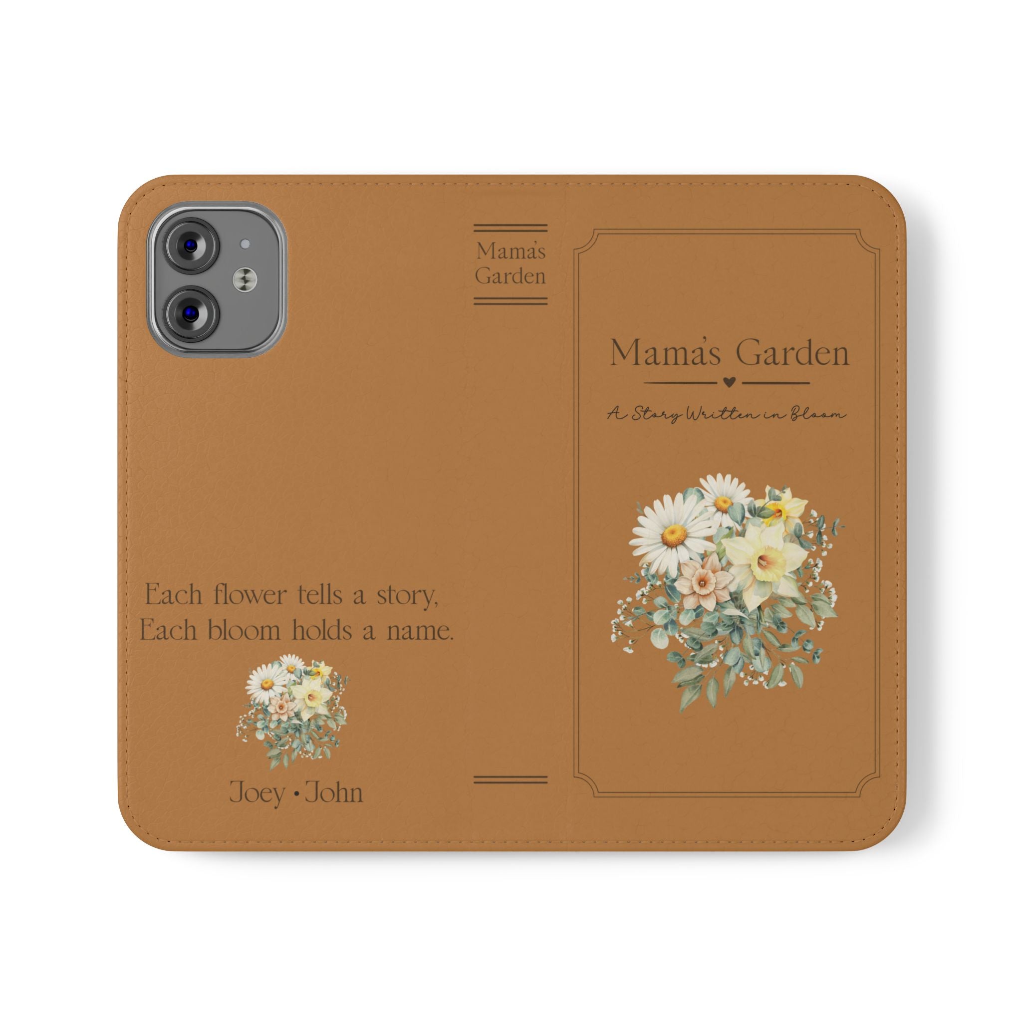 Custom "Mamas Garden" Birth Flower Book Phone Case