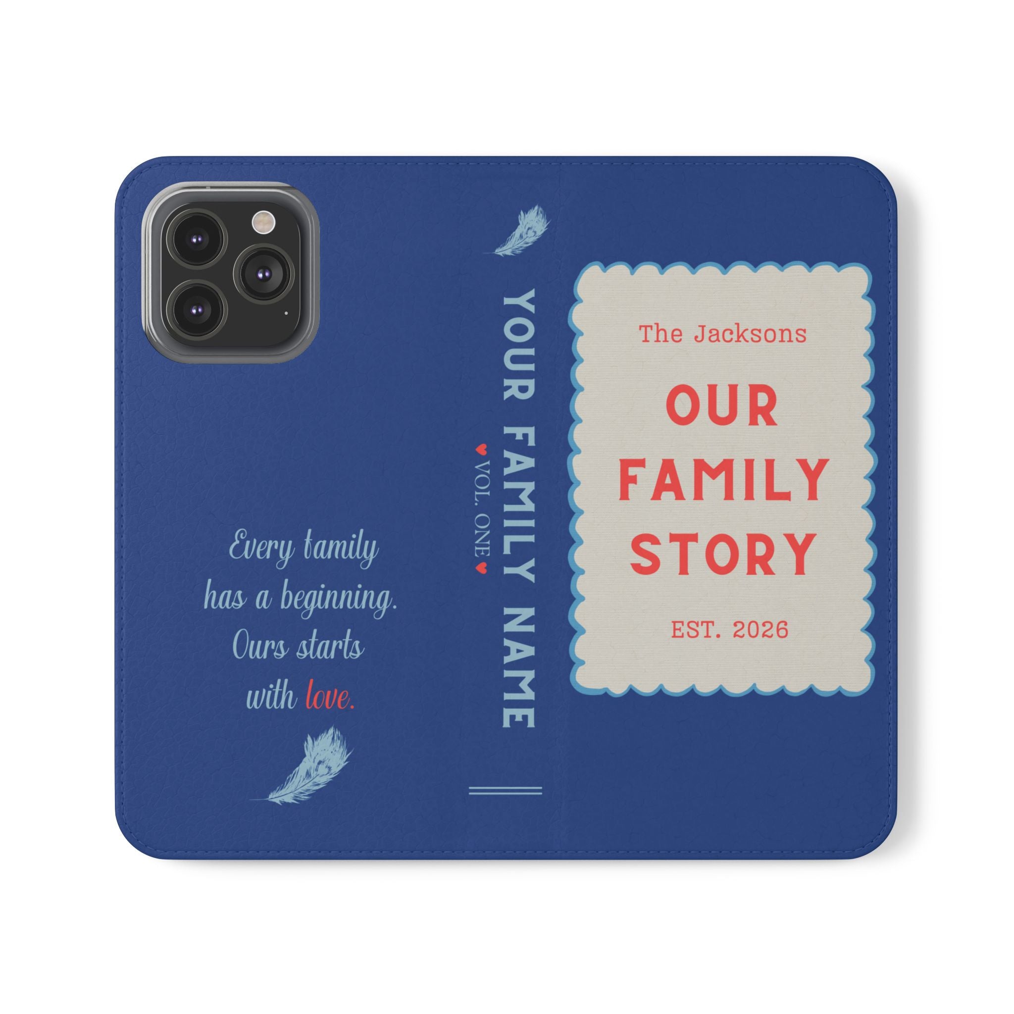 Custom "Our Family Story" Book Phone Case