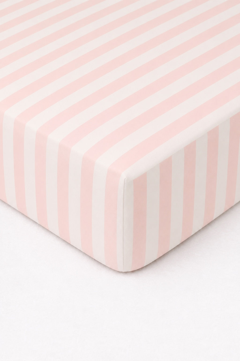 Pink White Stripe Crib Sheet