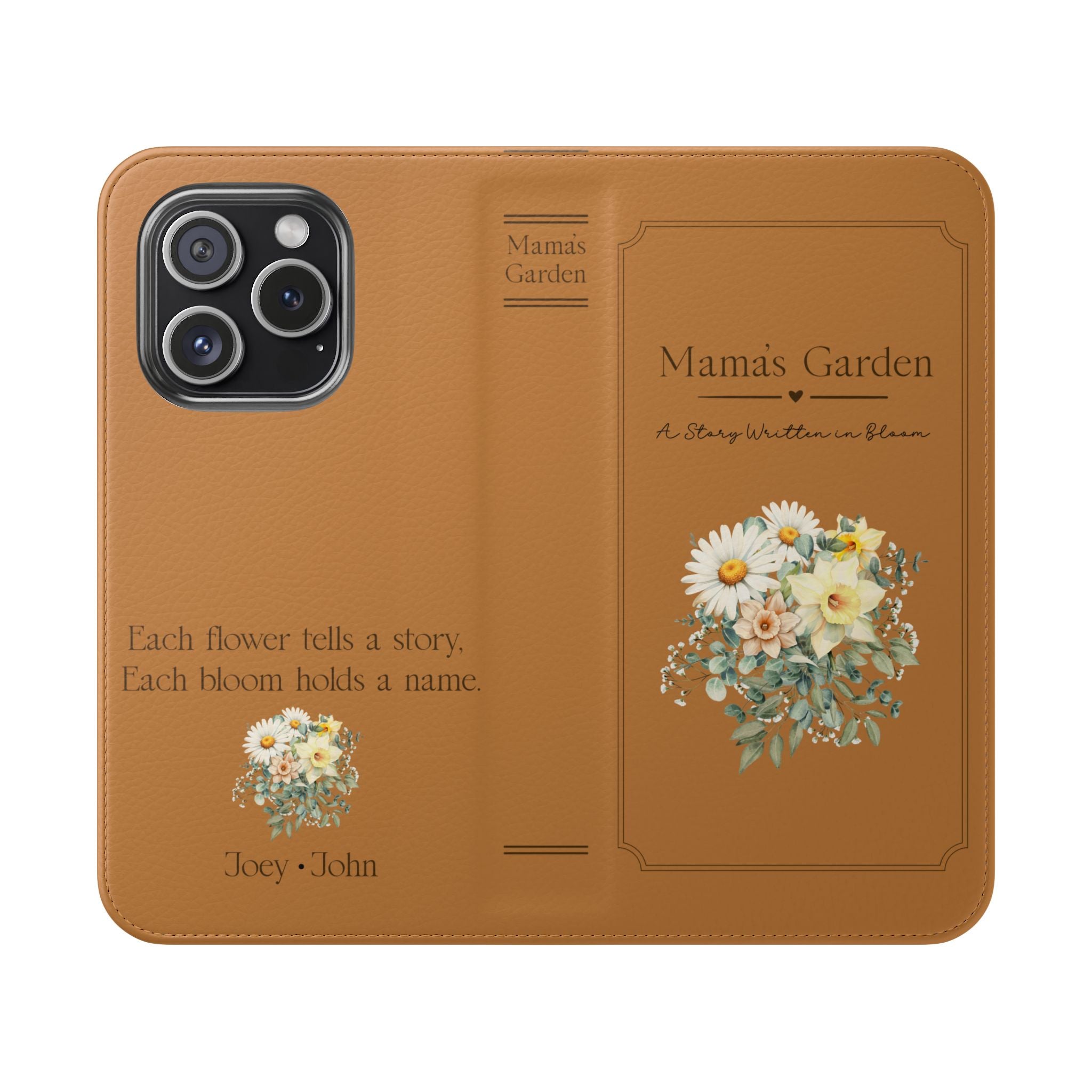 Custom "Mamas Garden" Birth Flower Book Phone Case