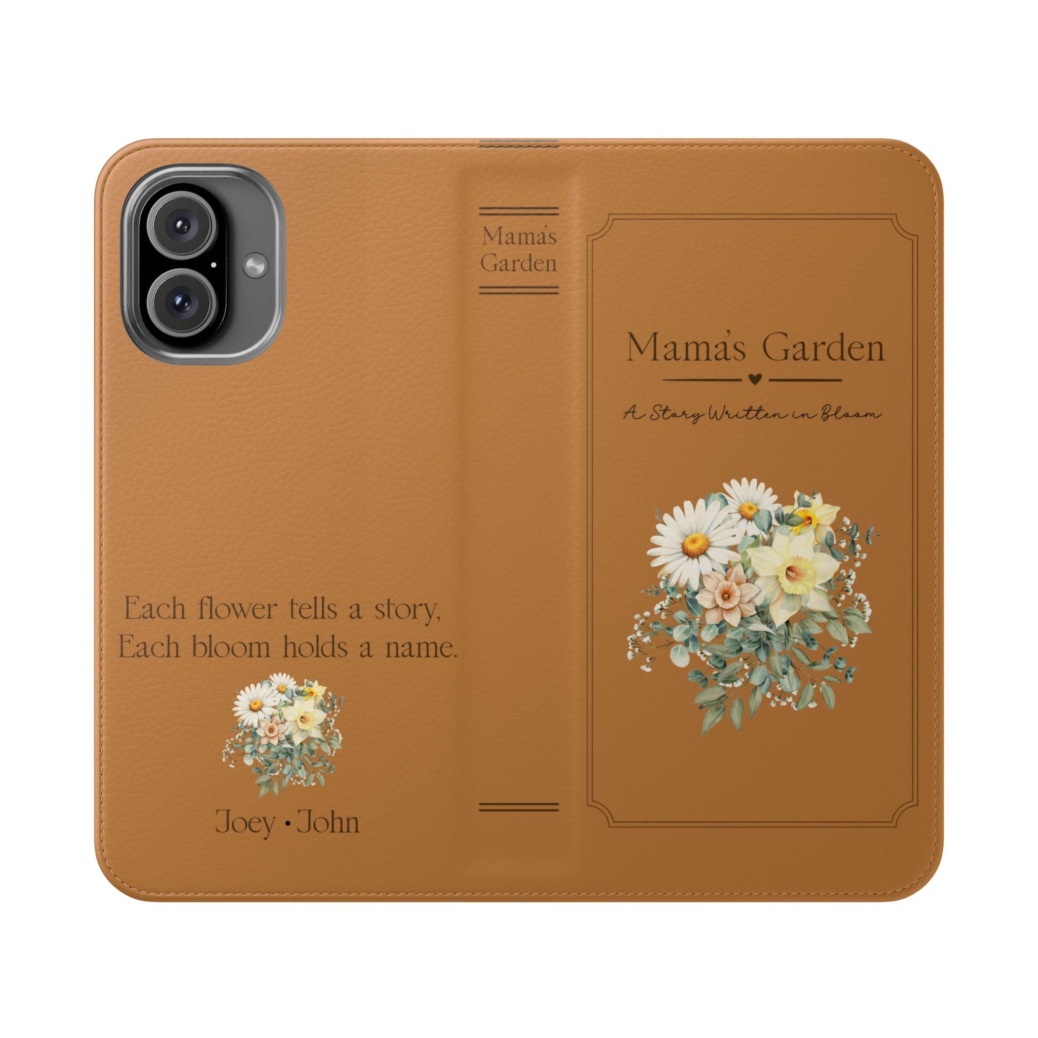 Custom "Mamas Garden" Birth Flower Book Phone Case