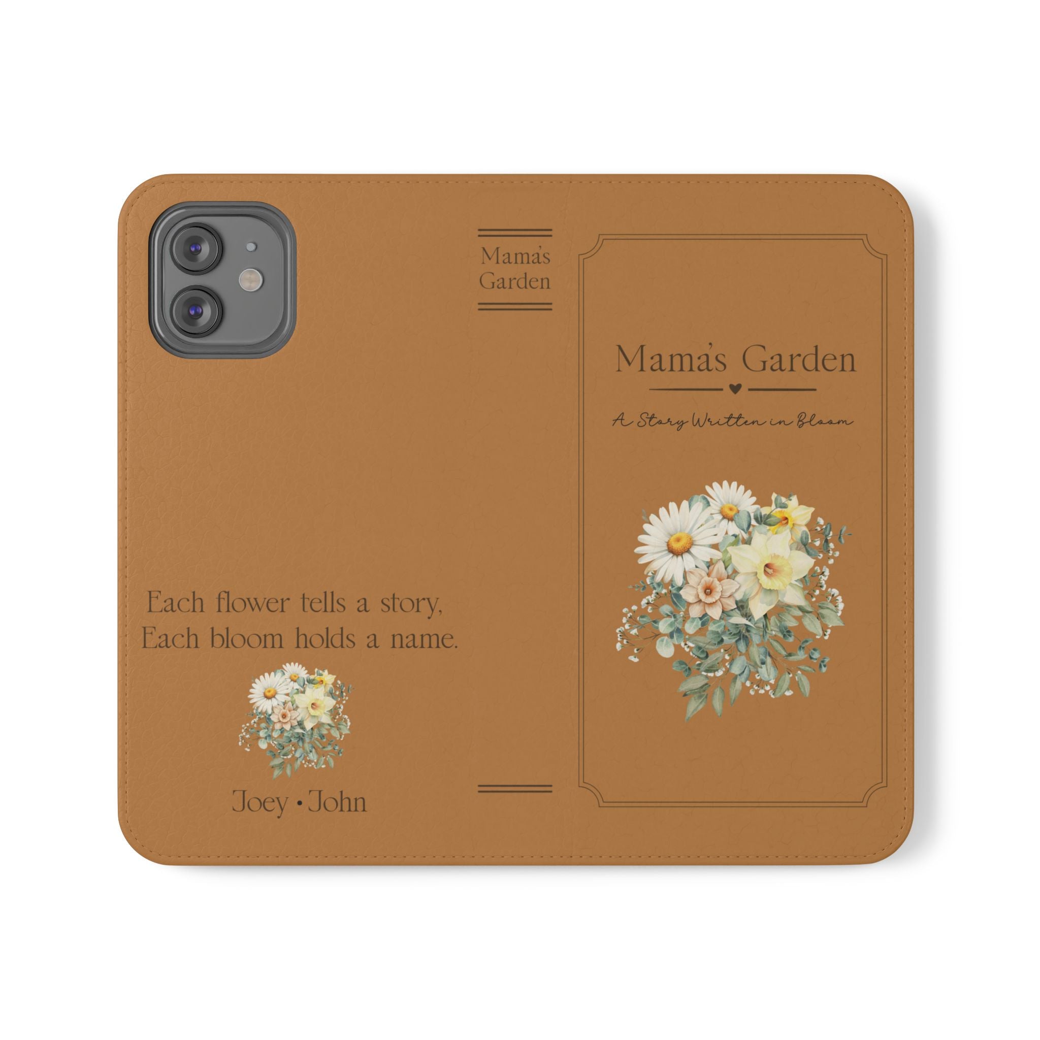 Custom "Mamas Garden" Birth Flower Book Phone Case