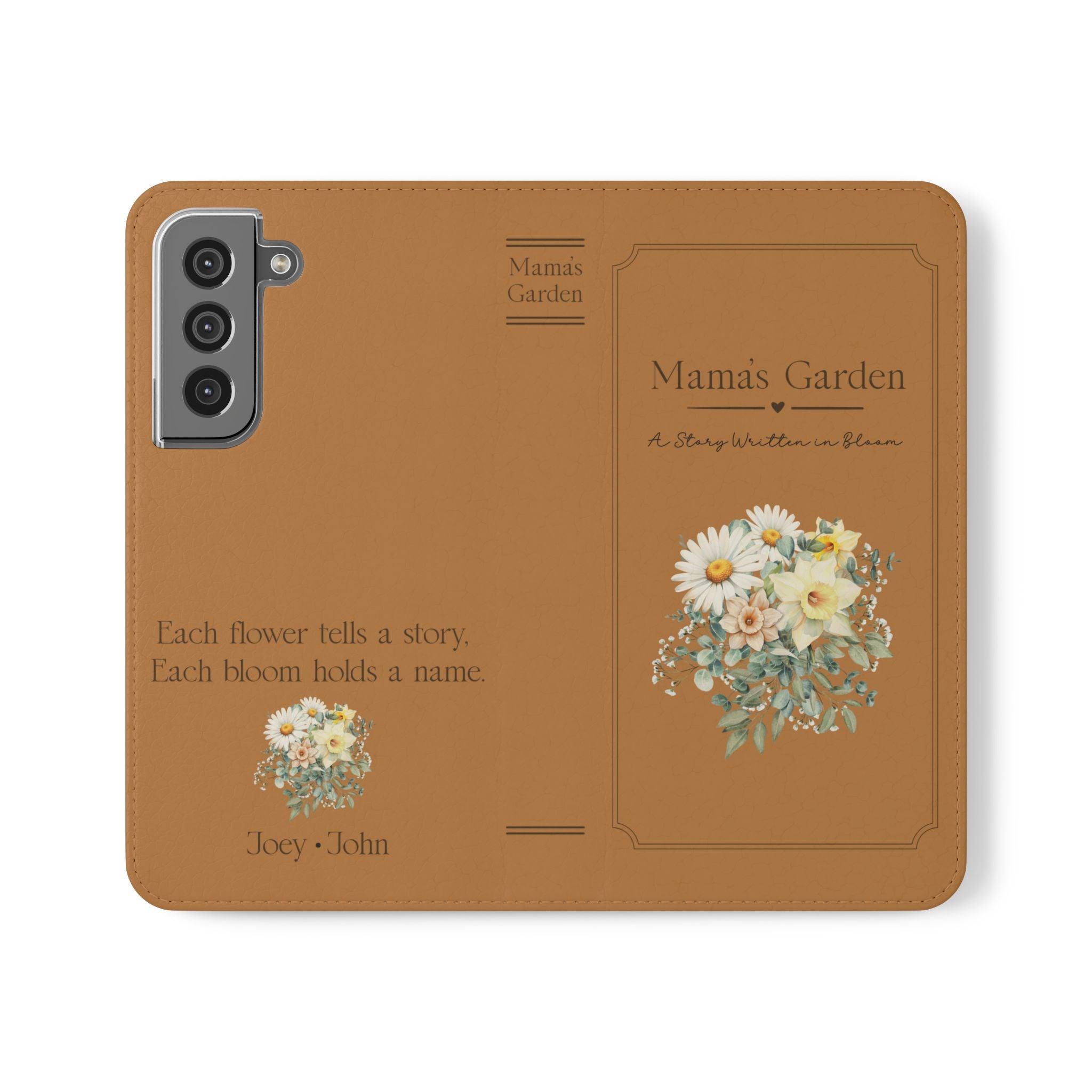 Custom "Mamas Garden" Birth Flower Book Phone Case