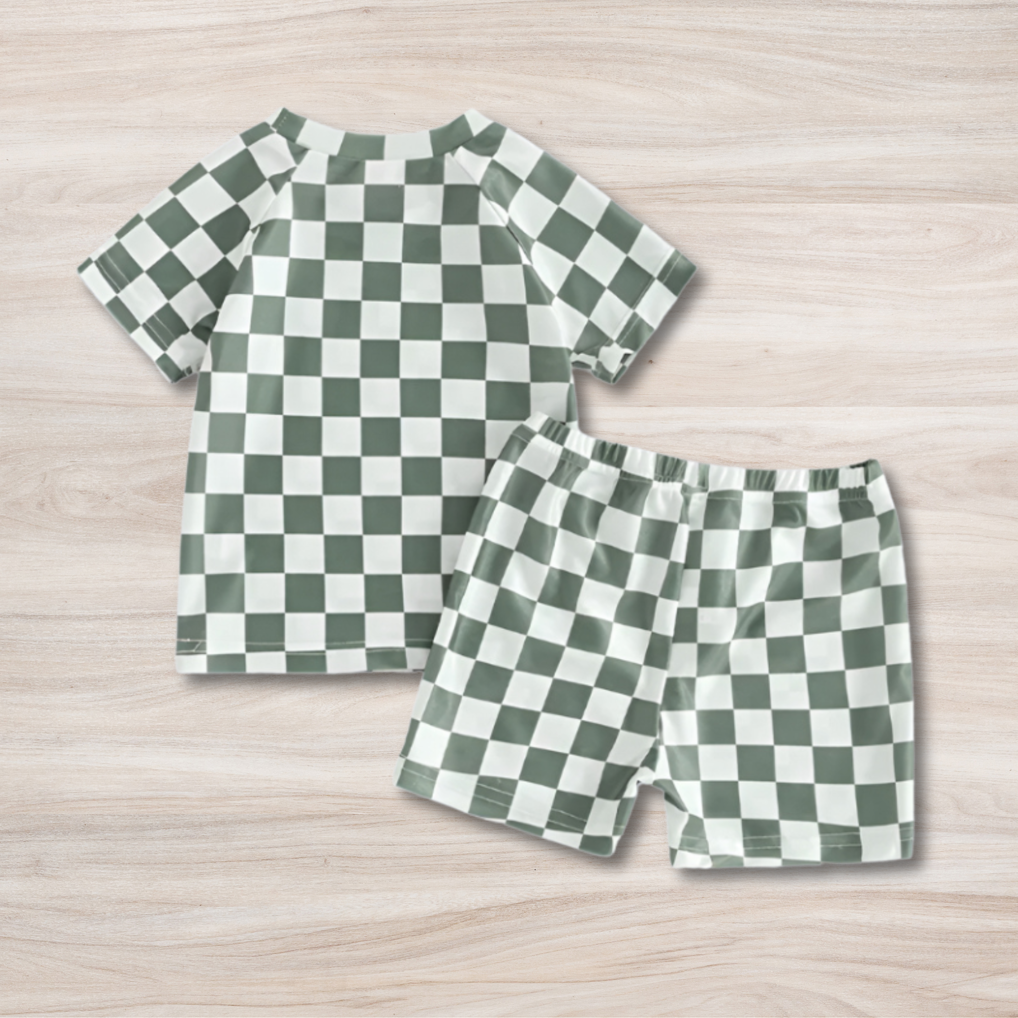Toddler Checkered Short Sleeve Top and Shorts Set