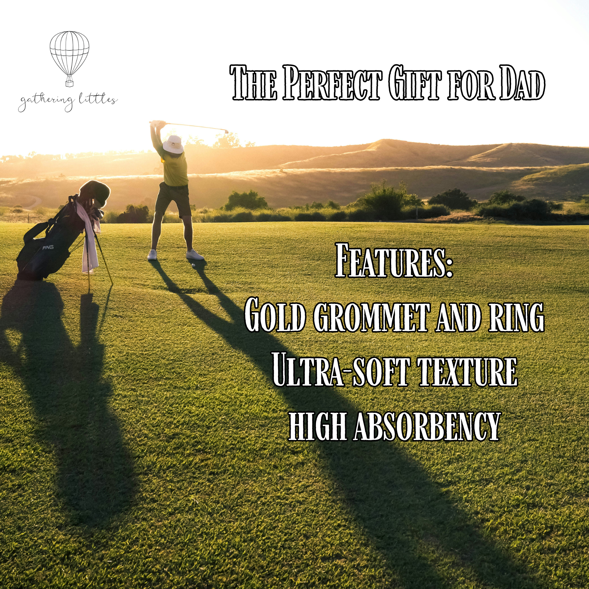 Golf Gift for Dad - Beer Themed Golf Towel Gift for Dad