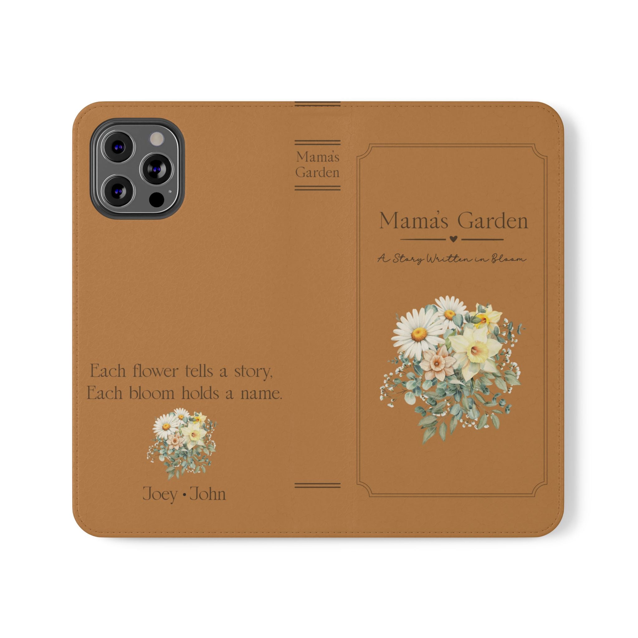 Custom "Mamas Garden" Birth Flower Book Phone Case