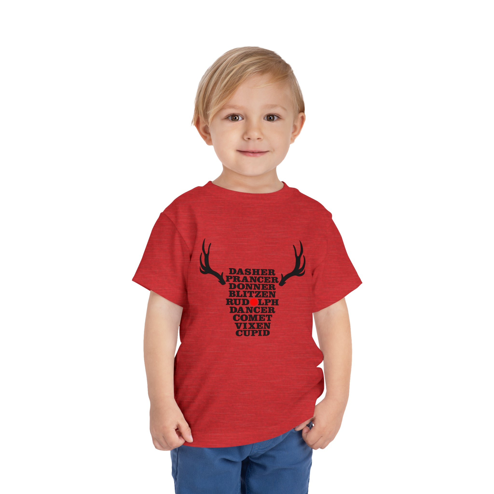 Toddler Christmas Shirt - Names of the Reindeers Christmas Shirt - Holiday Natural Infant, Toddler & Youth Tee - Gathering Littles