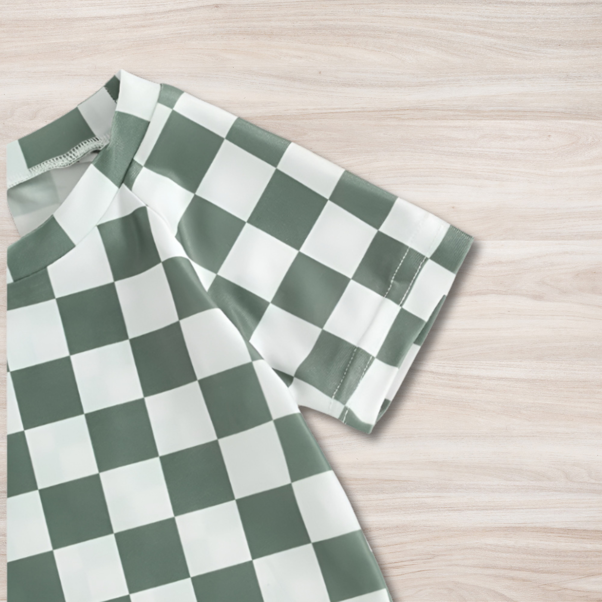 Toddler Checkered Short Sleeve Top and Shorts Set