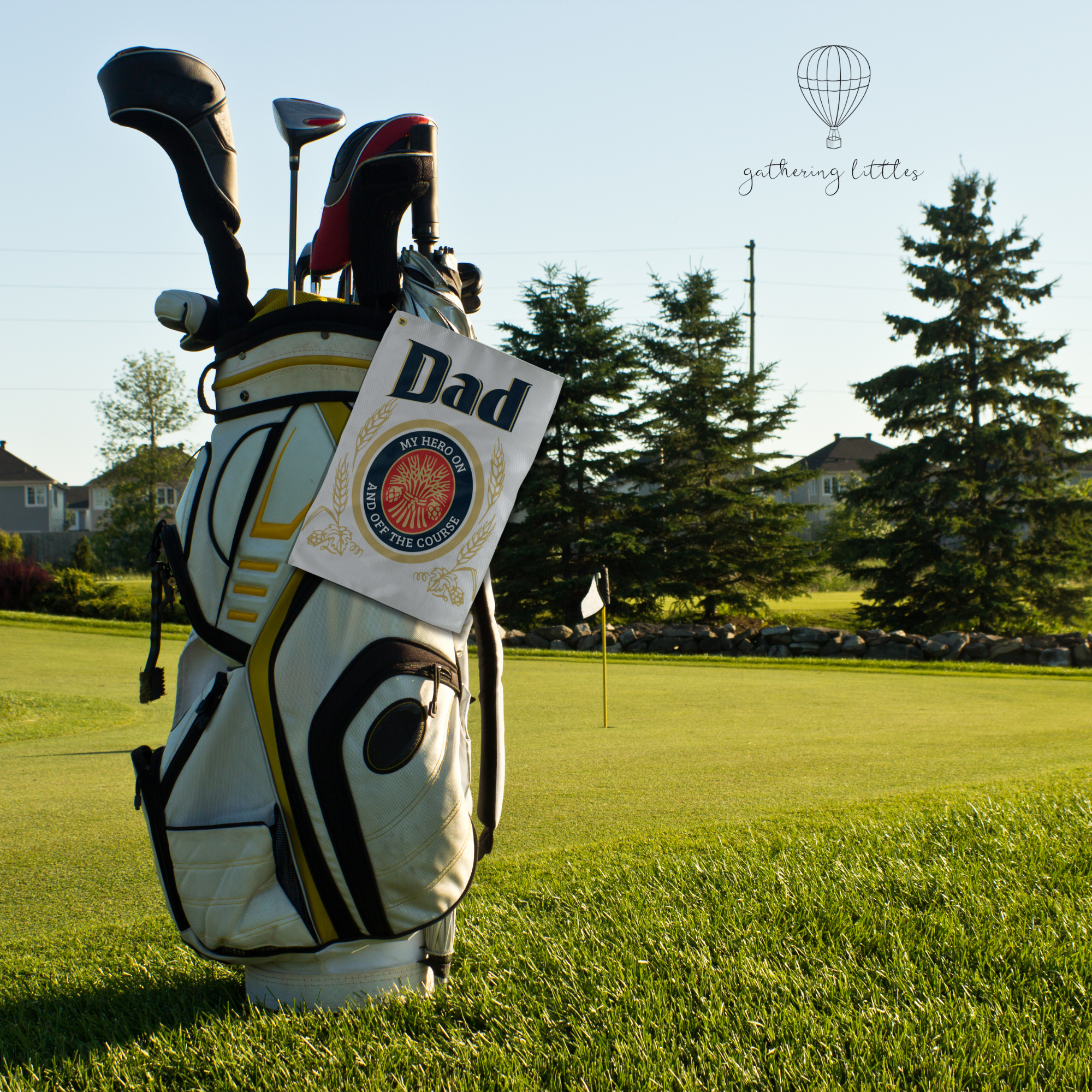 Golf Gift for Dad - Beer Themed Golf Towel Gift for Dad