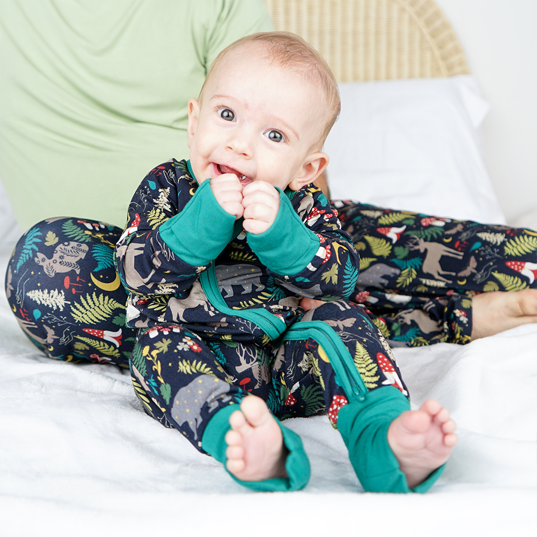 Night Forest Bamboo Pajamas Baby Romper Baby Clothes - Gathering Littles