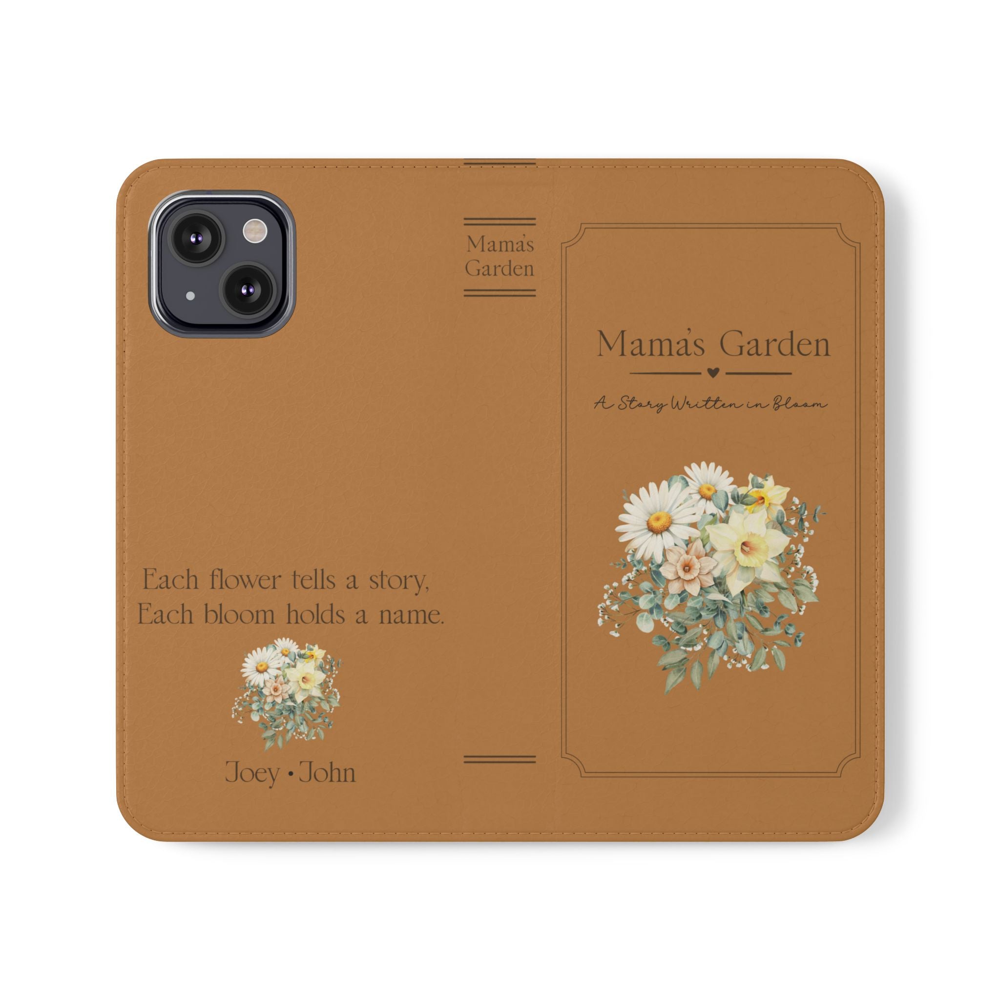 Custom "Mamas Garden" Birth Flower Book Phone Case