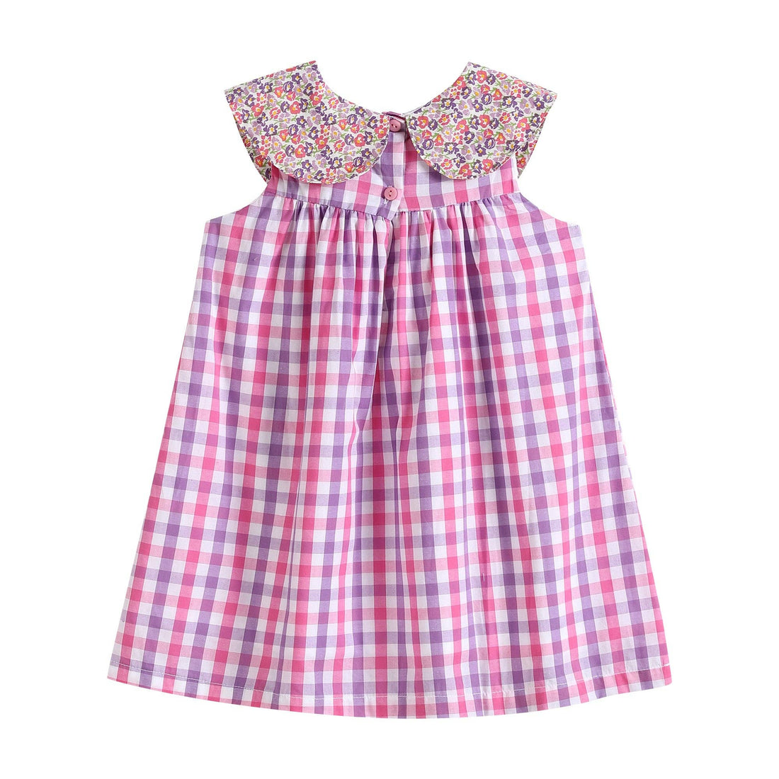 Baby Purple and Gingham Floral Purse Dress - Gathering Littles