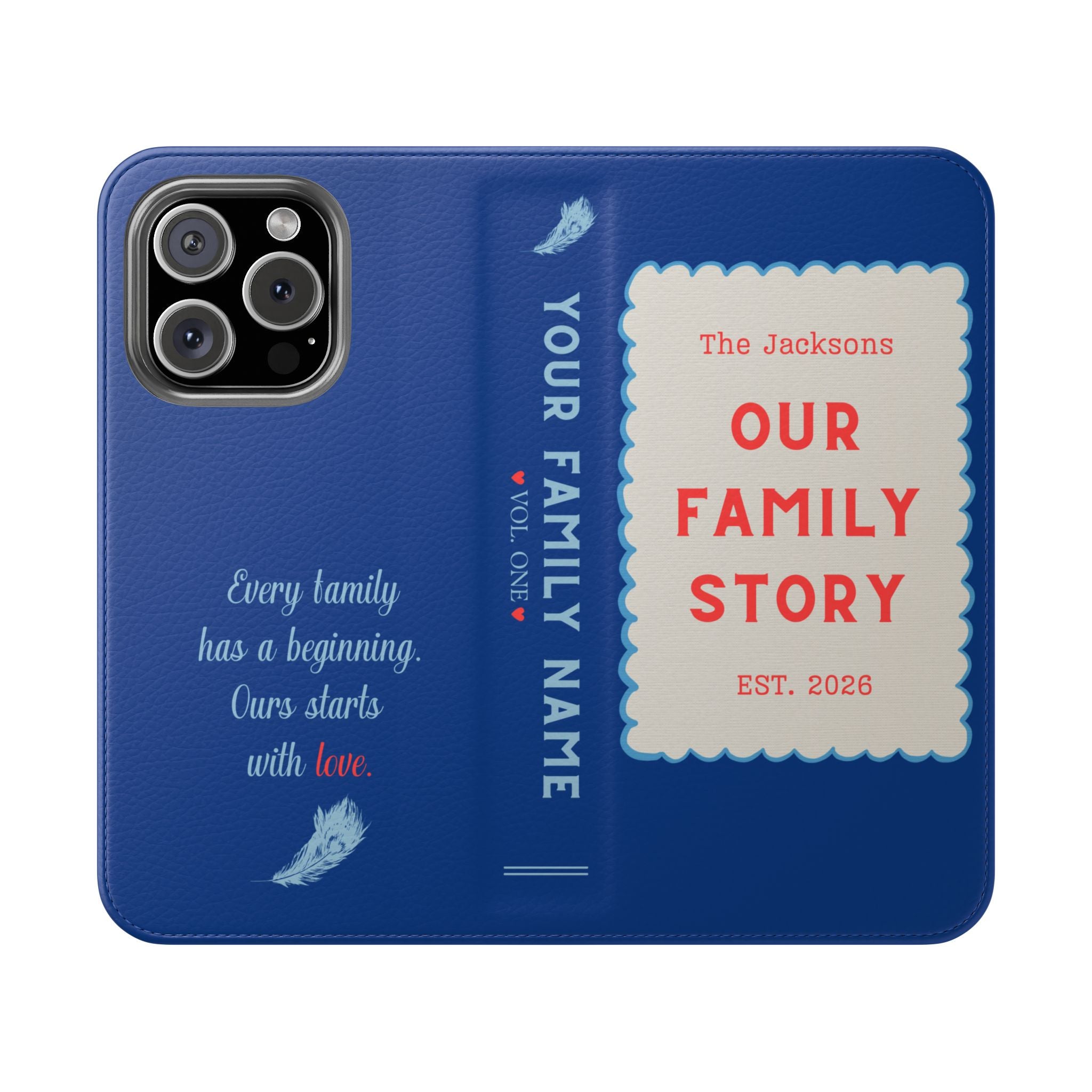 Custom "Our Family Story" Book Phone Case