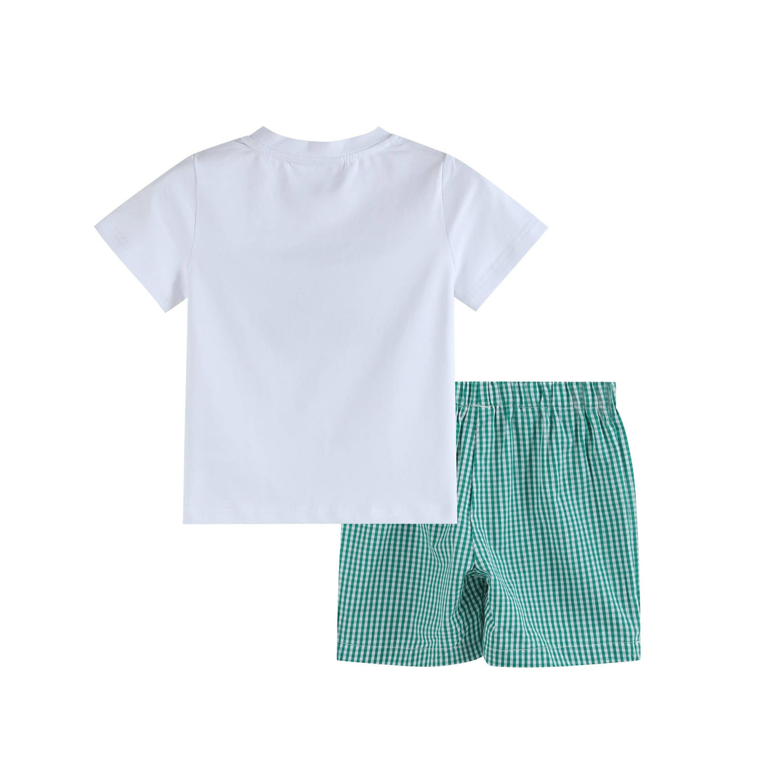 Toddler Pickleball T-Shirt and Green Gingham Shorts Set