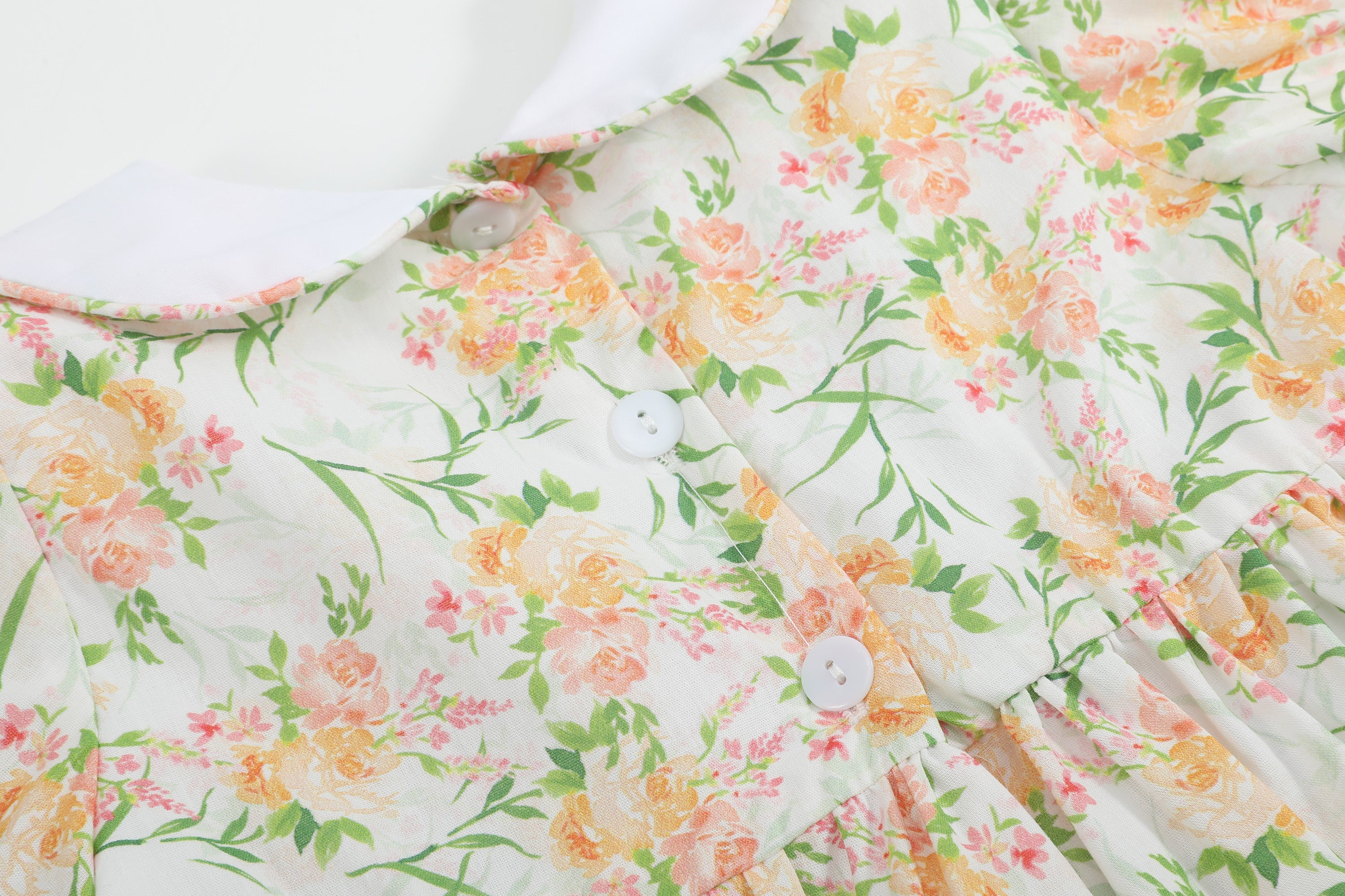 Floral Smocked Collared Dress