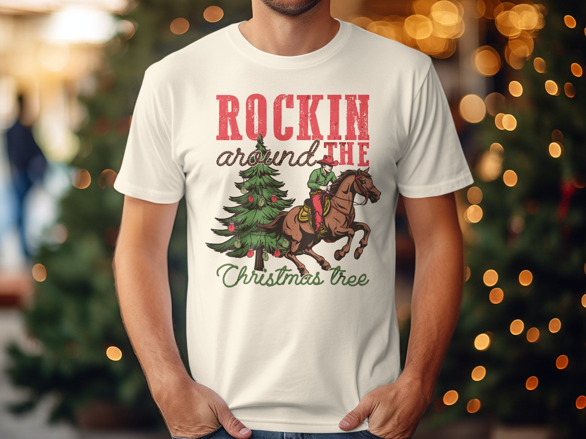 Vintage Christmas Western Shirt, Cowboy Christmas Shirt, Men&