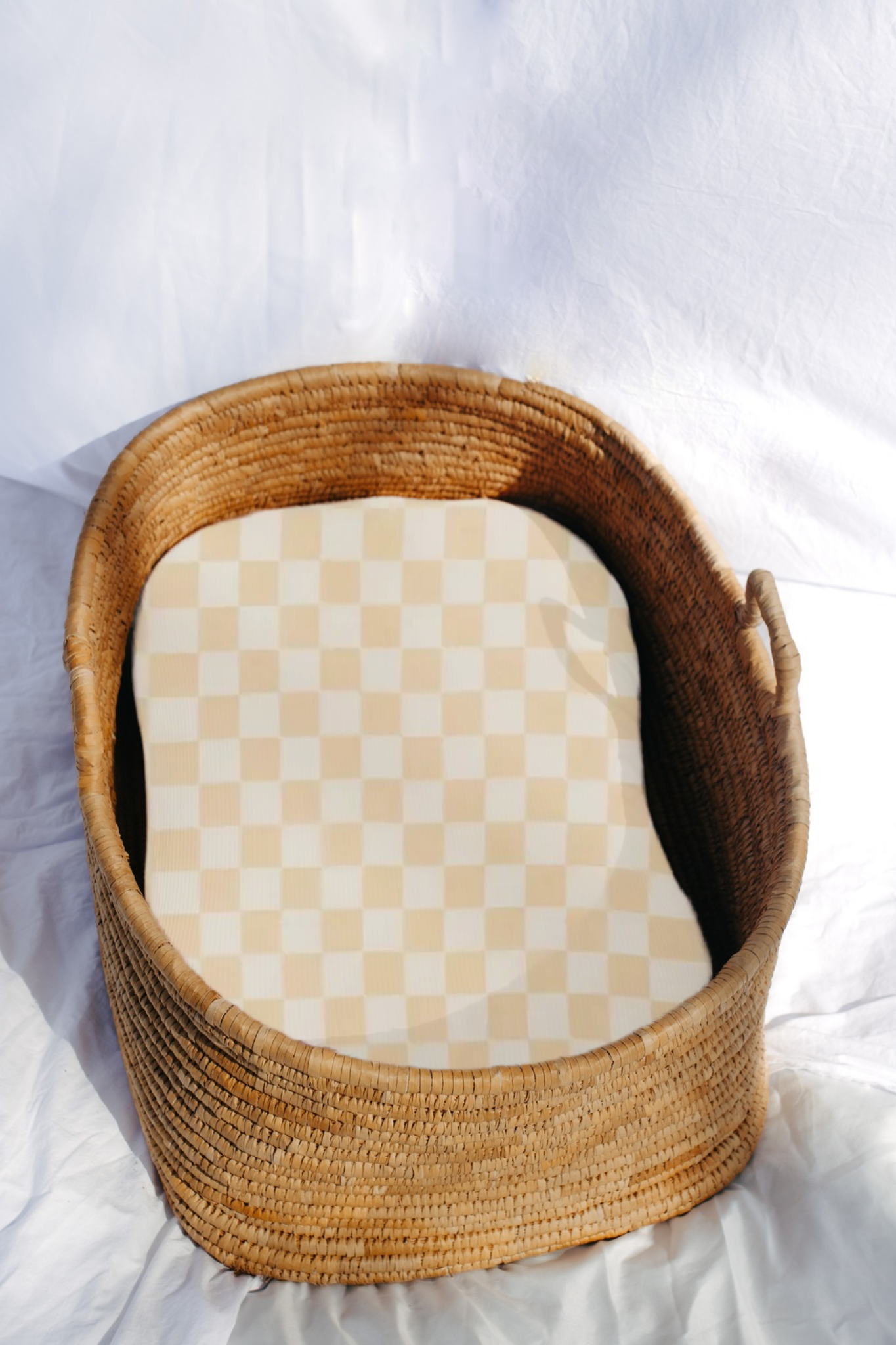 Butter Yellow Checkered Baby Lounger Cover
