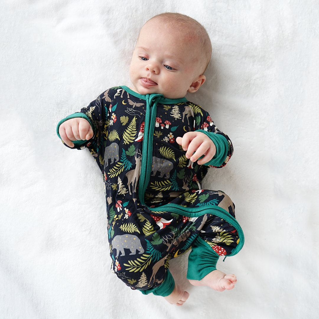 Night Forest Bamboo Pajamas Baby Romper Baby Clothes - Gathering Littles
