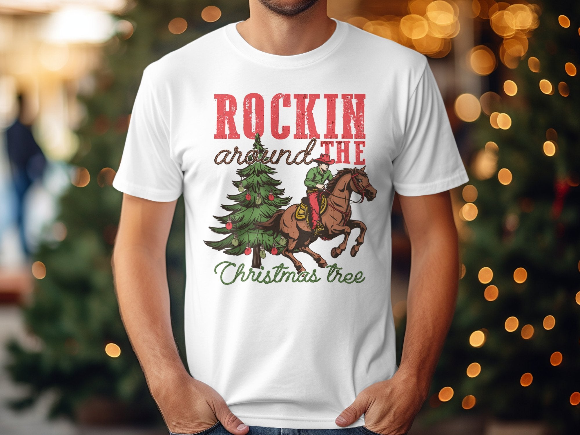 Vintage Christmas Western Shirt, Cowboy Christmas Shirt, Men&