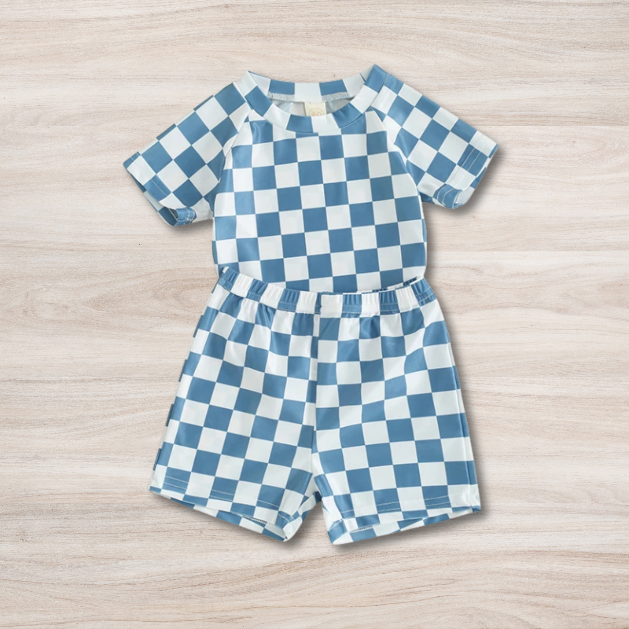 Toddler Checkered Short Sleeve Top and Shorts Set
