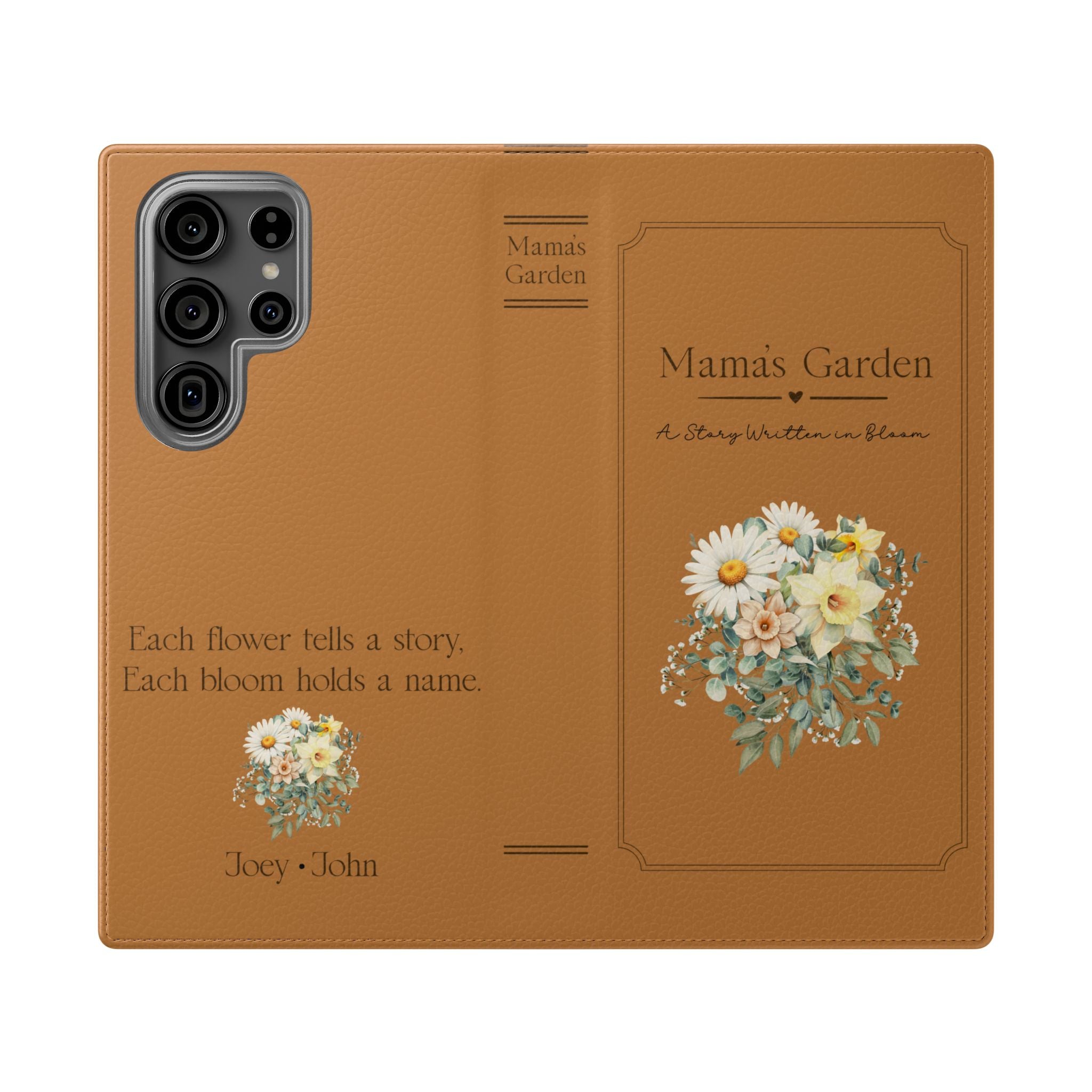 Custom "Mamas Garden" Birth Flower Book Phone Case