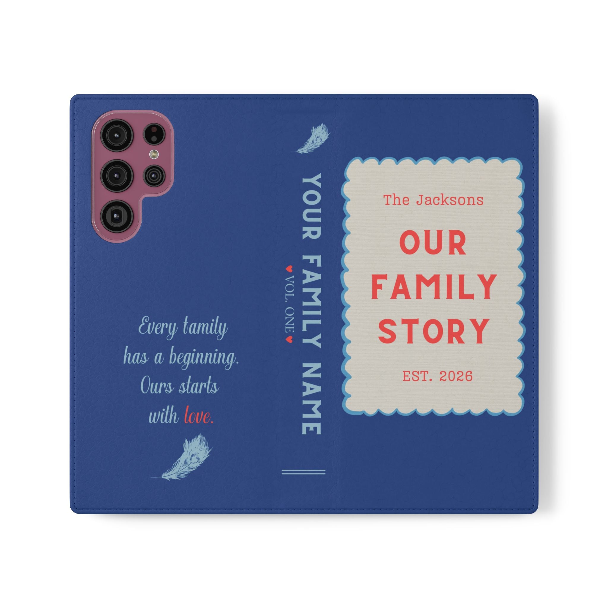 Custom "Our Family Story" Book Phone Case