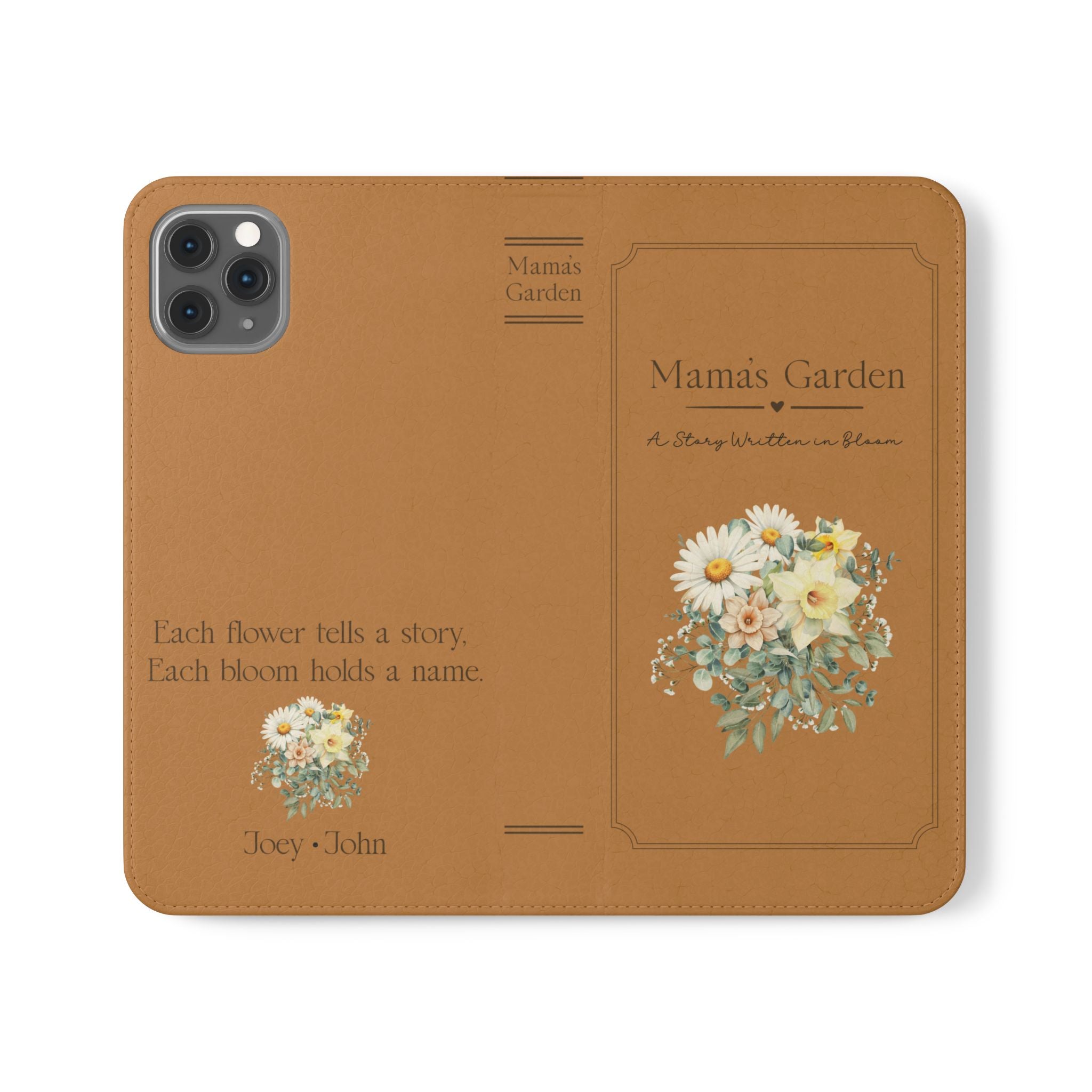 Custom "Mamas Garden" Birth Flower Book Phone Case