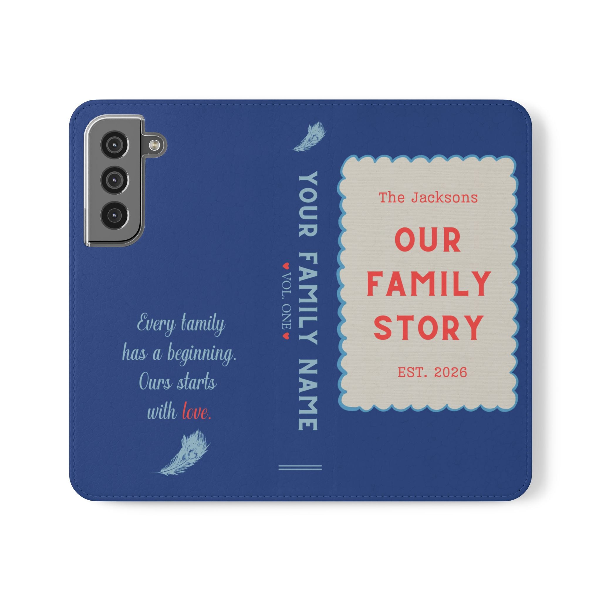 Custom "Our Family Story" Book Phone Case