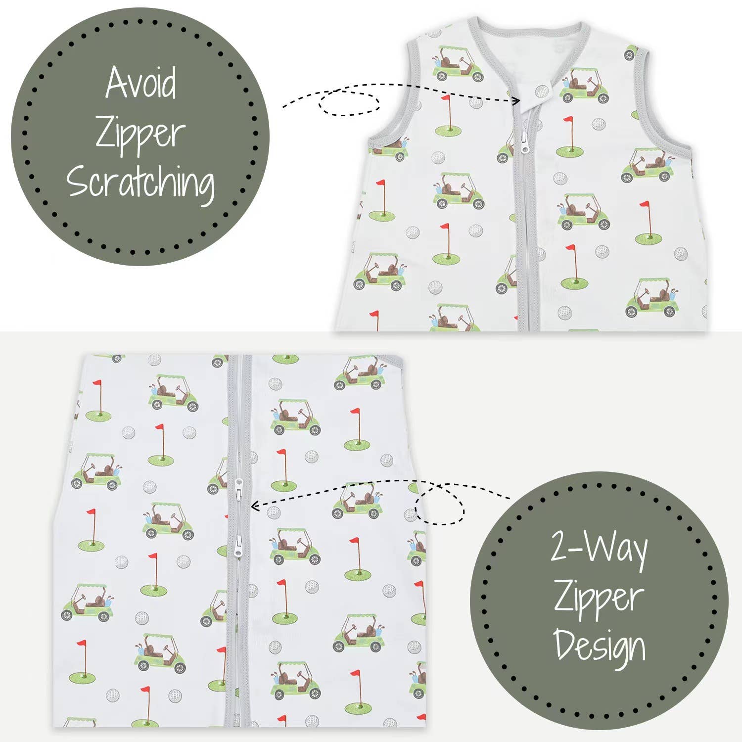 Golf A Round Baby Sleep Sack, 100% Organic Cotton