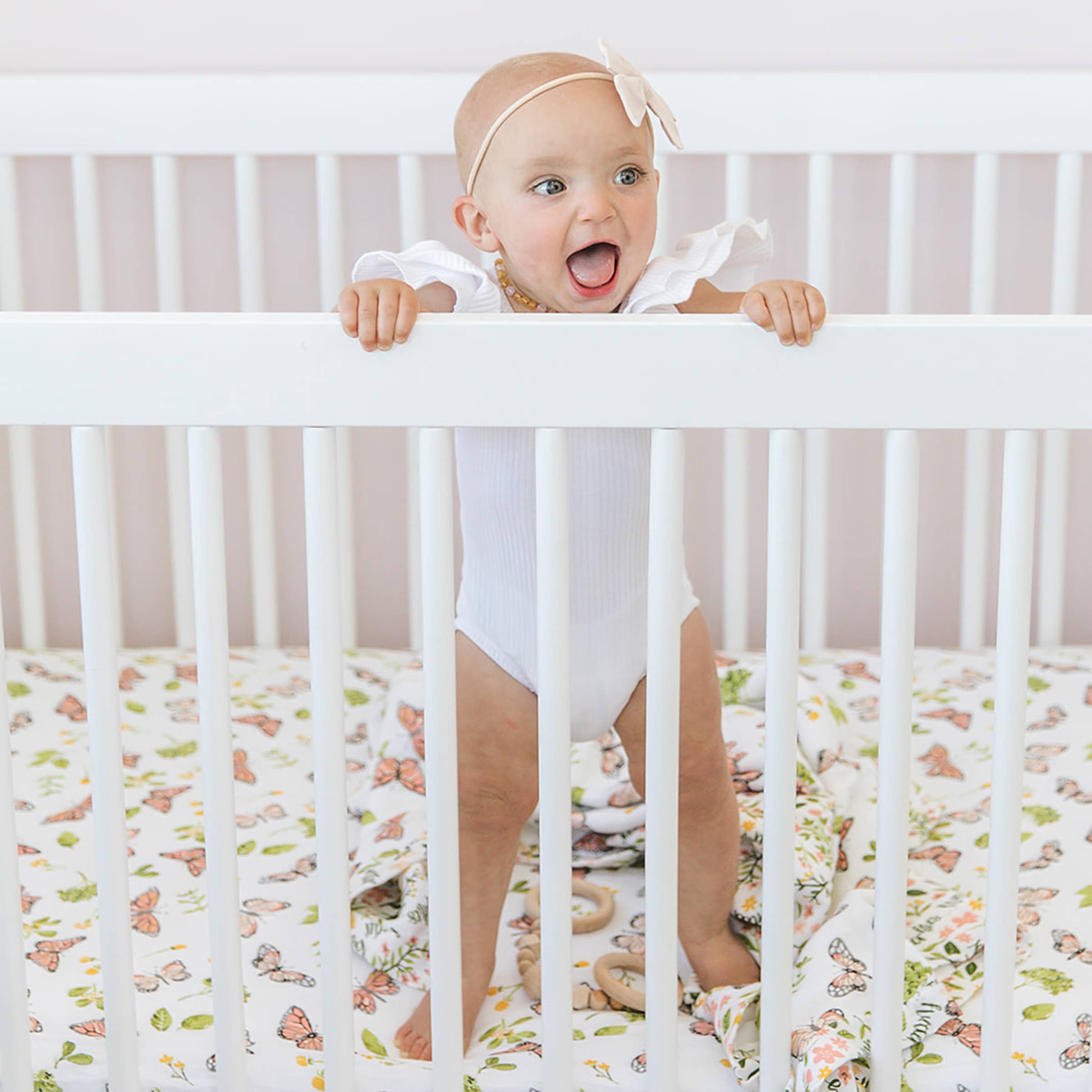 Butterfly Oh-So-Soft Muslin Crib Sheet