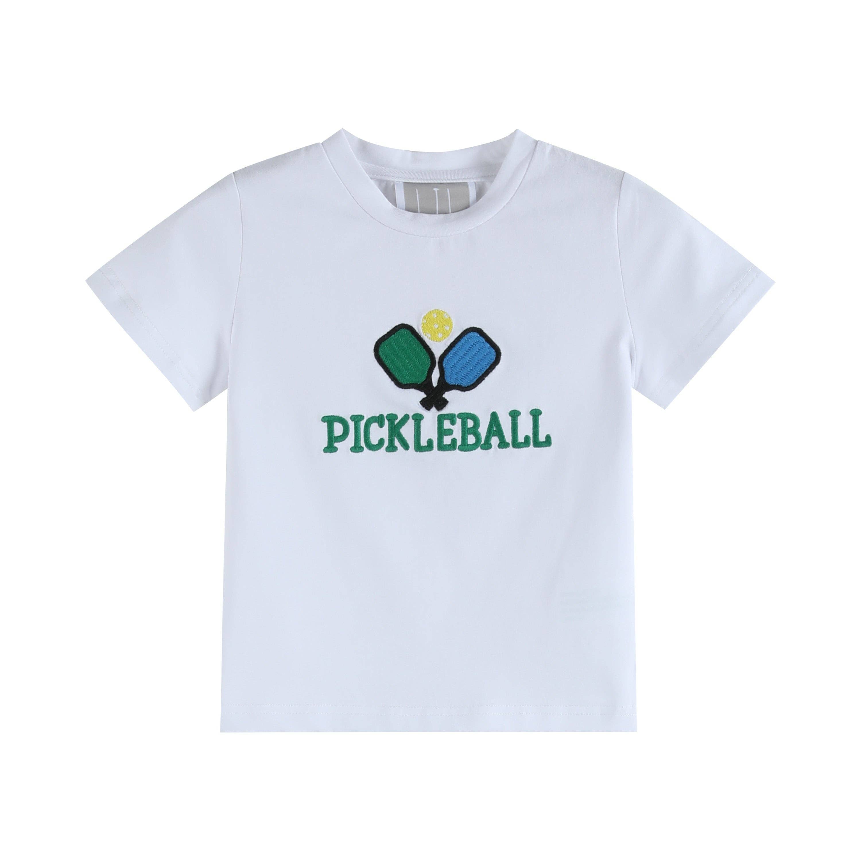 Toddler Pickleball T-Shirt and Green Gingham Shorts Set