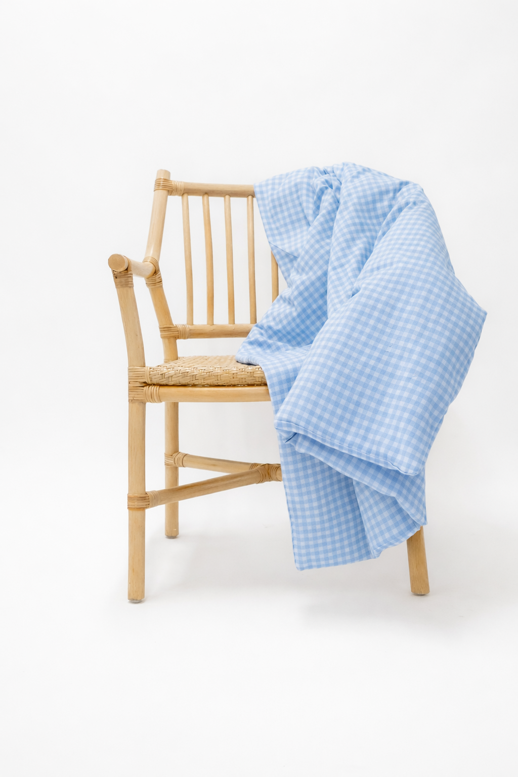 Blue Gingham Crib Quilted Blanket