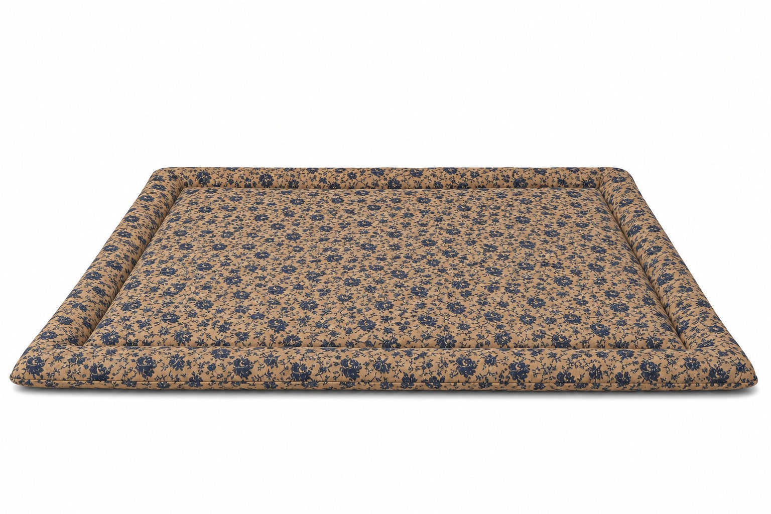Blue Brown Rose Padded Baby Play Mat