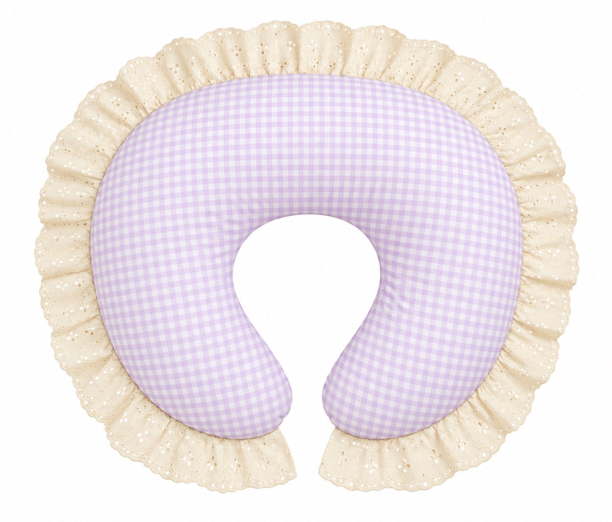 Ivory Eyelet Ruffle Original Nursing Pillow Cover