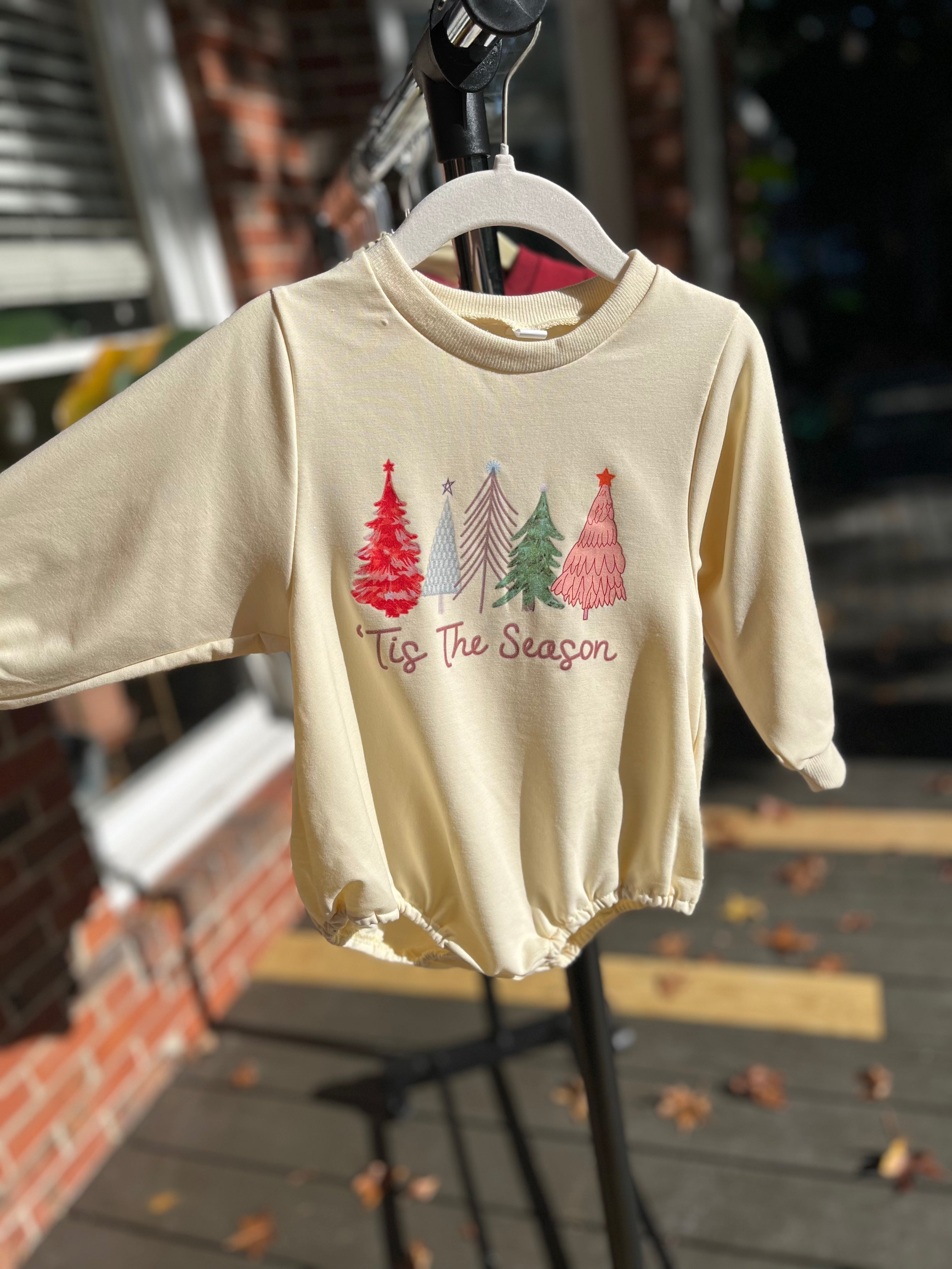 "Tis the Season" Baby Christmas Onesie Bubble Romper - Gathering Littles