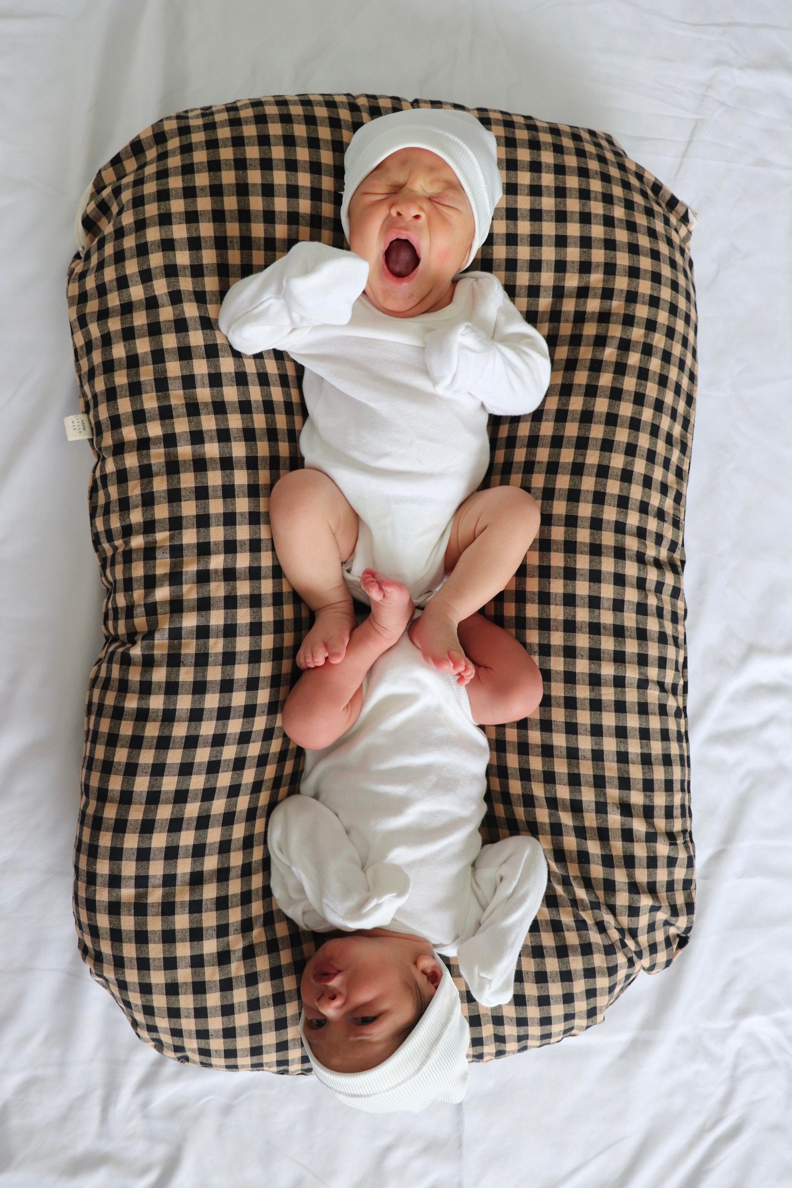 Brown Black Gingham Baby Lounger Cover