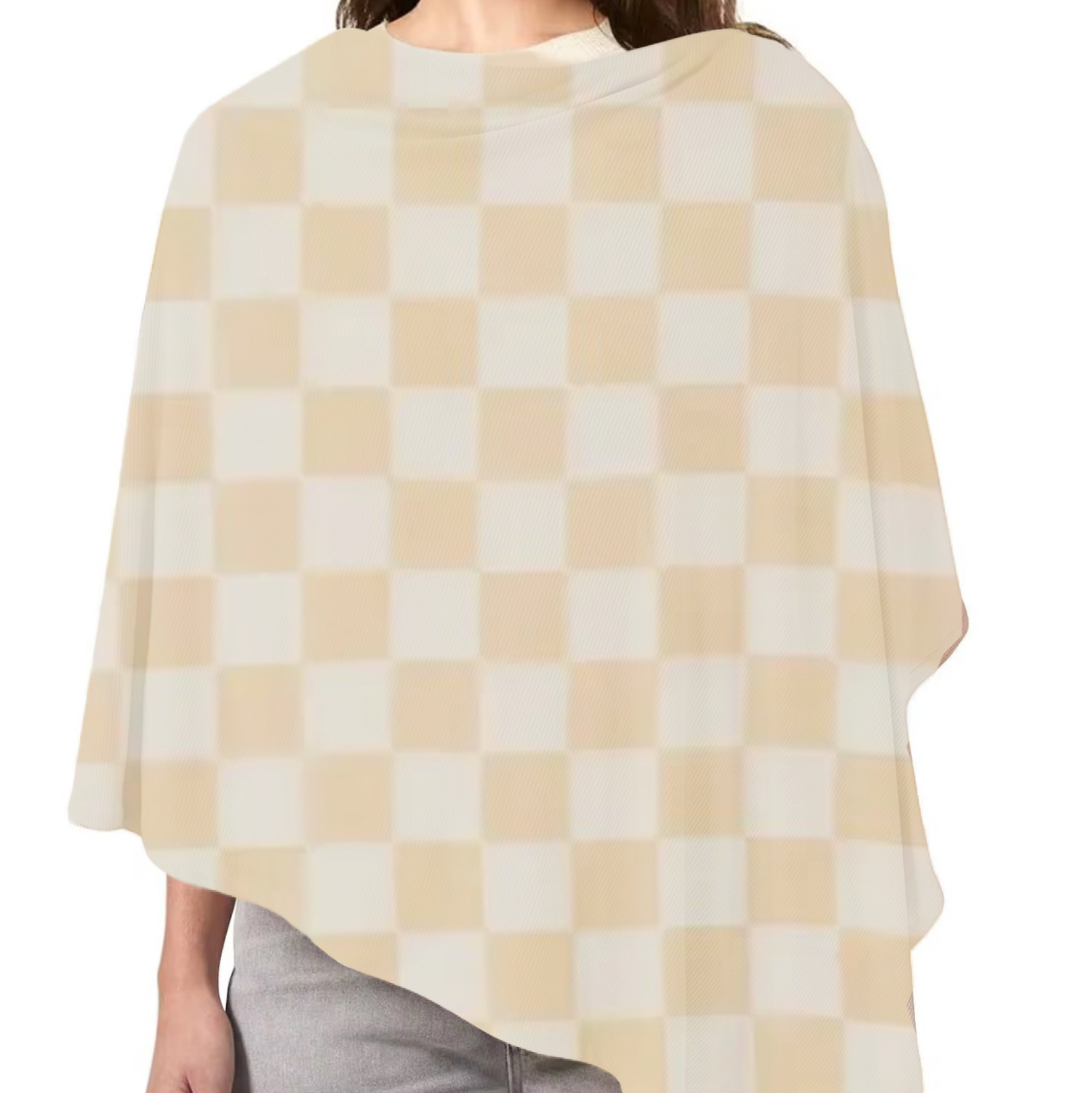 Butter Yellow & White Checkered Carseat Cover