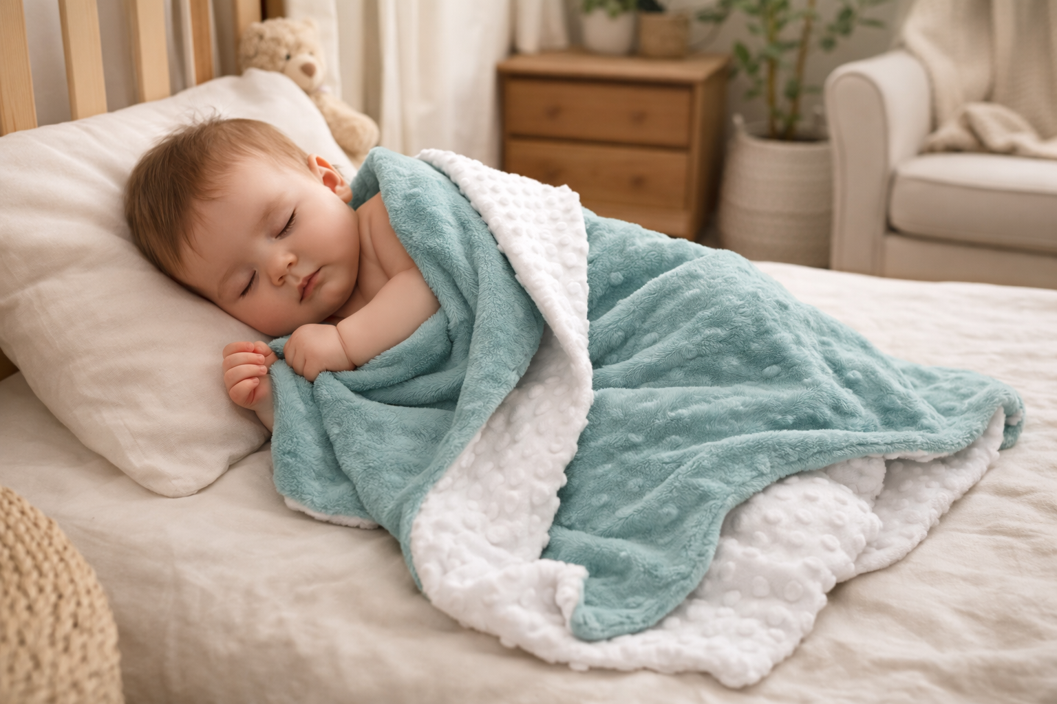 Teal Appeal Minky Blanket