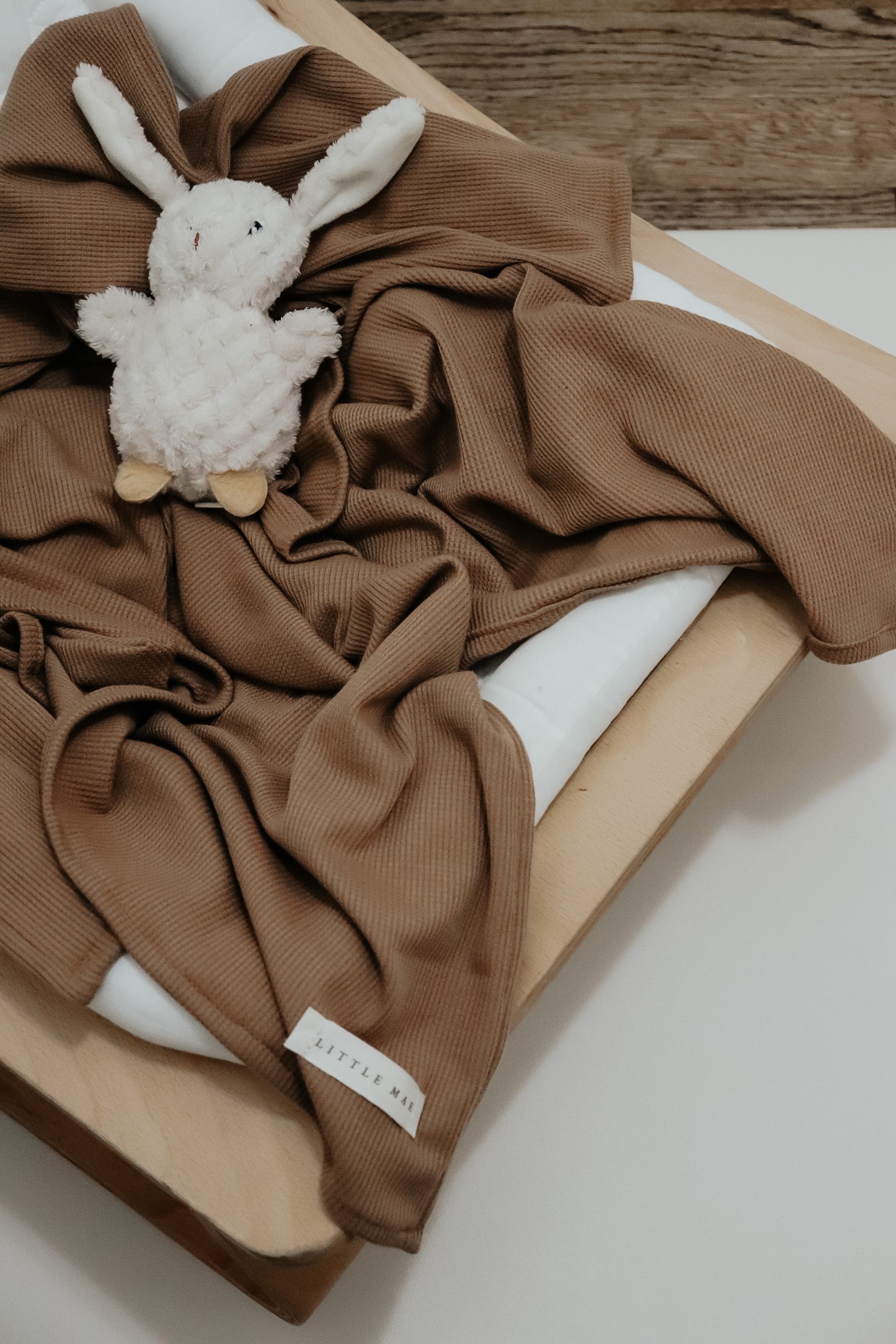 Caramel Waffle Knit Blanket