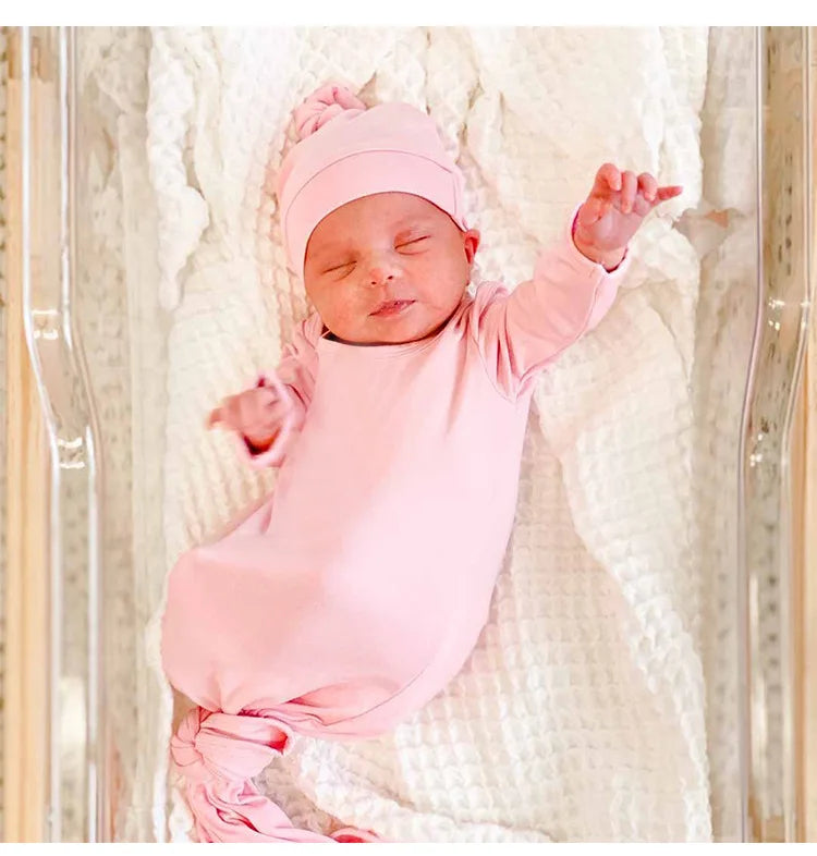 Knotted Baby Gown - Cotton - Gathering Littles