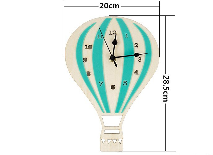 Hot Air Balloon Wooden Wall Clock for Baby Nursery - Gathering Littles