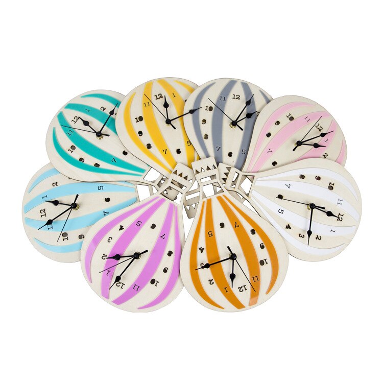 Hot Air Balloon Wooden Wall Clock for Baby Nursery - Gathering Littles